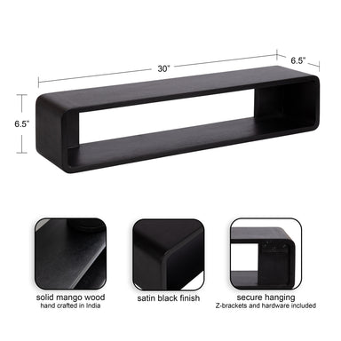 Floating Console Table Black 30x7x7 2
