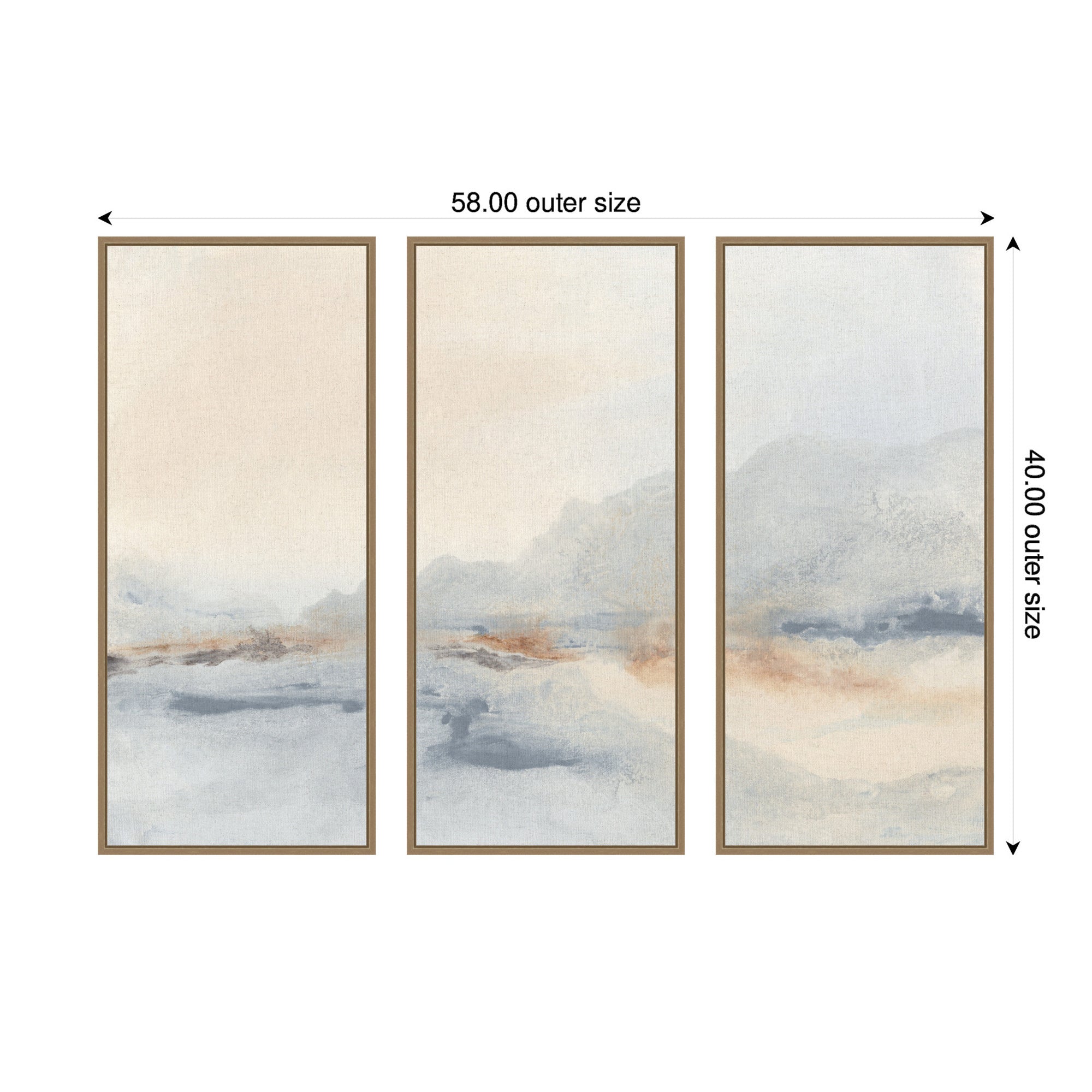 Art Set Sylvie Dark Gold 3 Piece Set 18x40 2