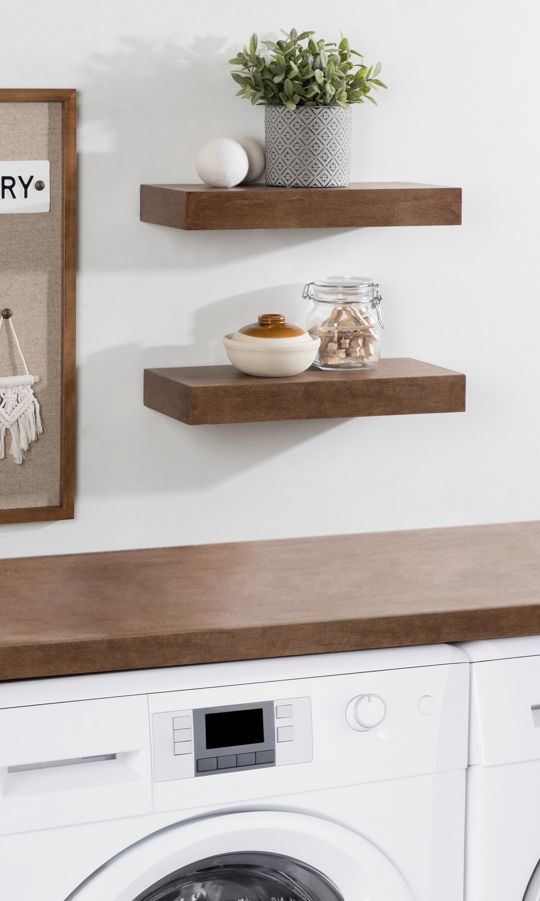 Floating Shelf 2 Piece 18 Inch Rustic Brown 7