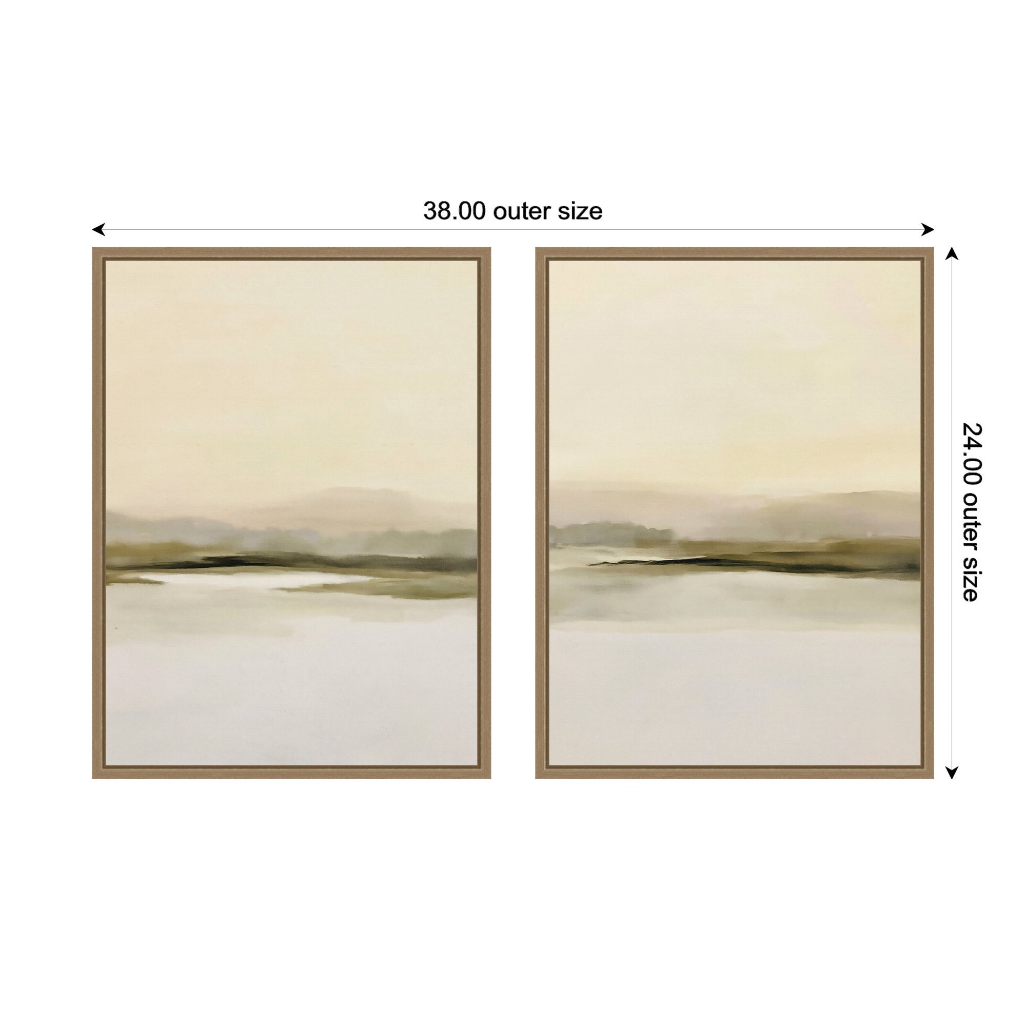 Framed Canvas Sylvie Dark Gold 2 Piece Set 18x24 2