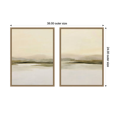 Framed Canvas Sylvie Dark Gold 2 Piece Set 18x24 2