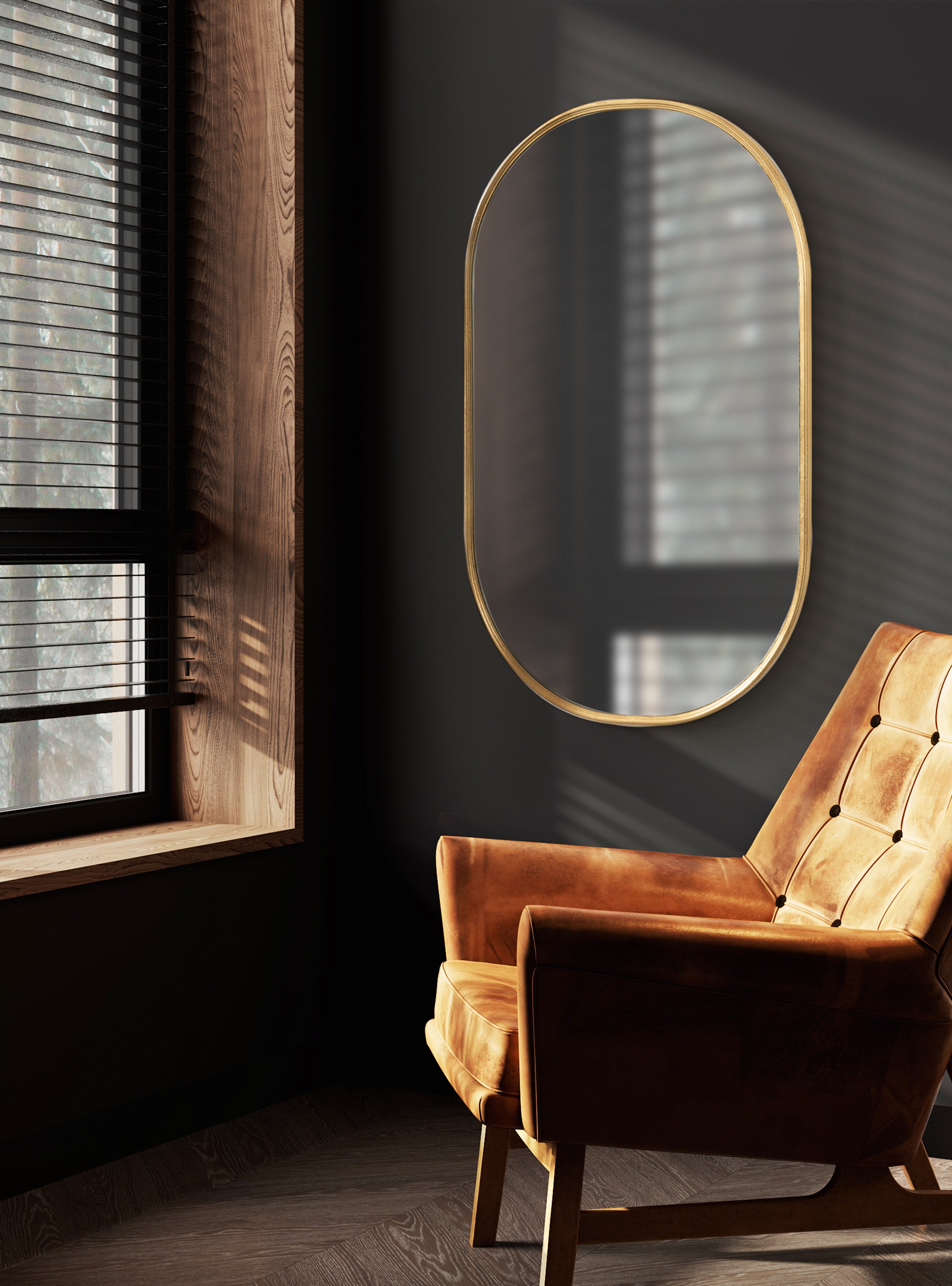 Capsule Mirror Gold 22x34 7