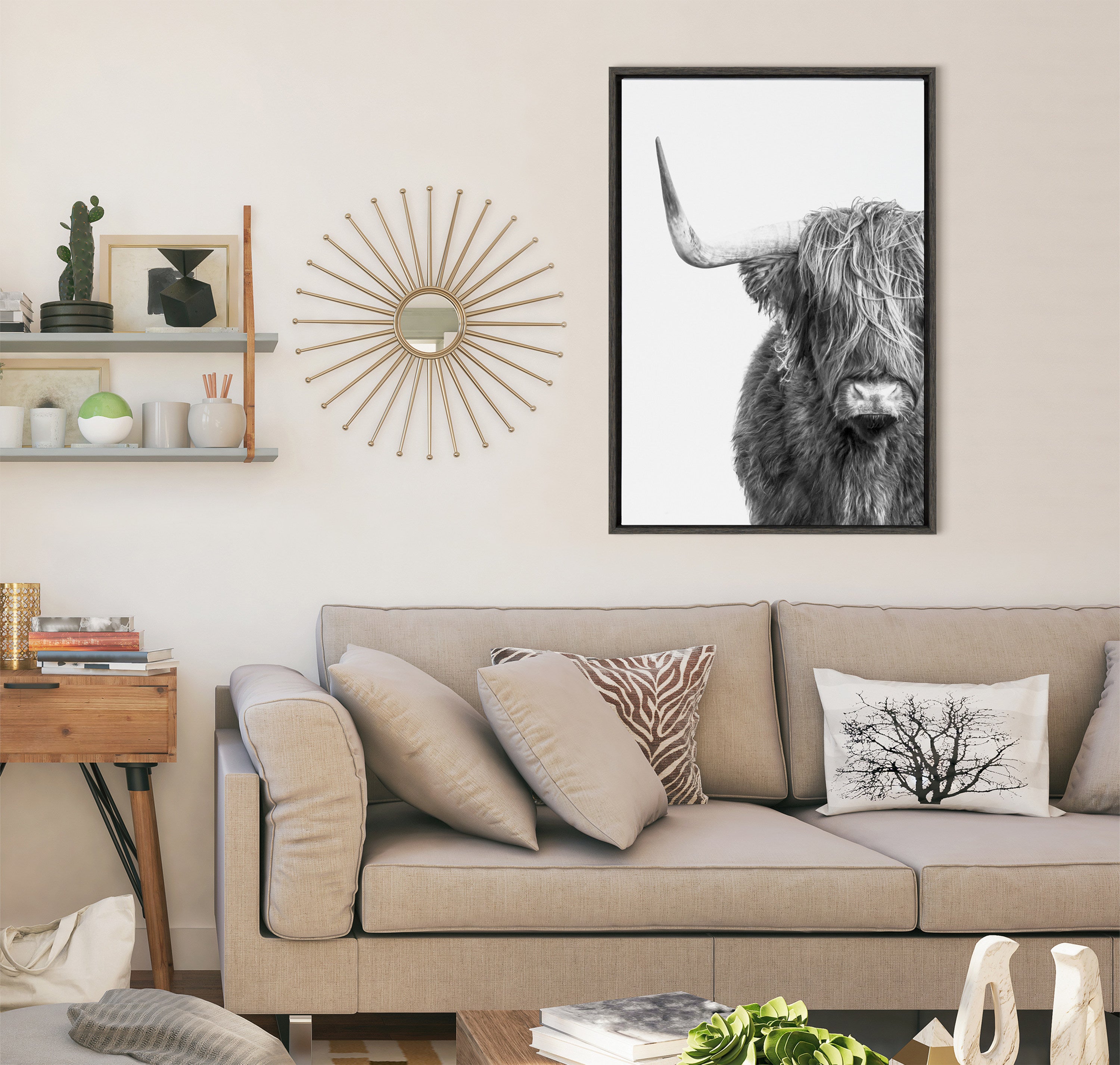 Framed Canvas Sylvie Dark Gray 23x33 7