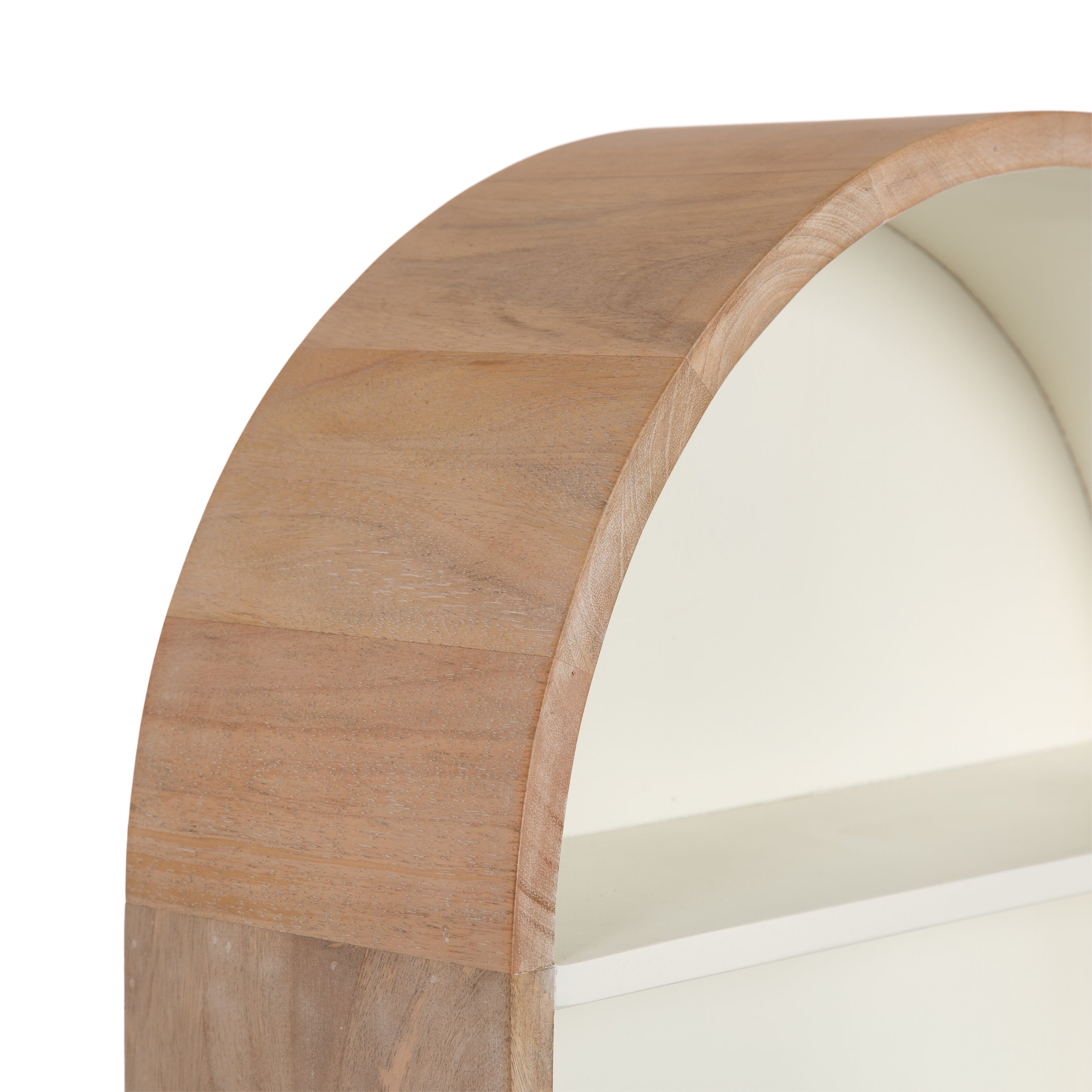 Accent Shelf White Natural 18x6x26 3