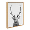 Sylvie The Red Deer BW Framed Canvas by Simon Te of Tai Prints