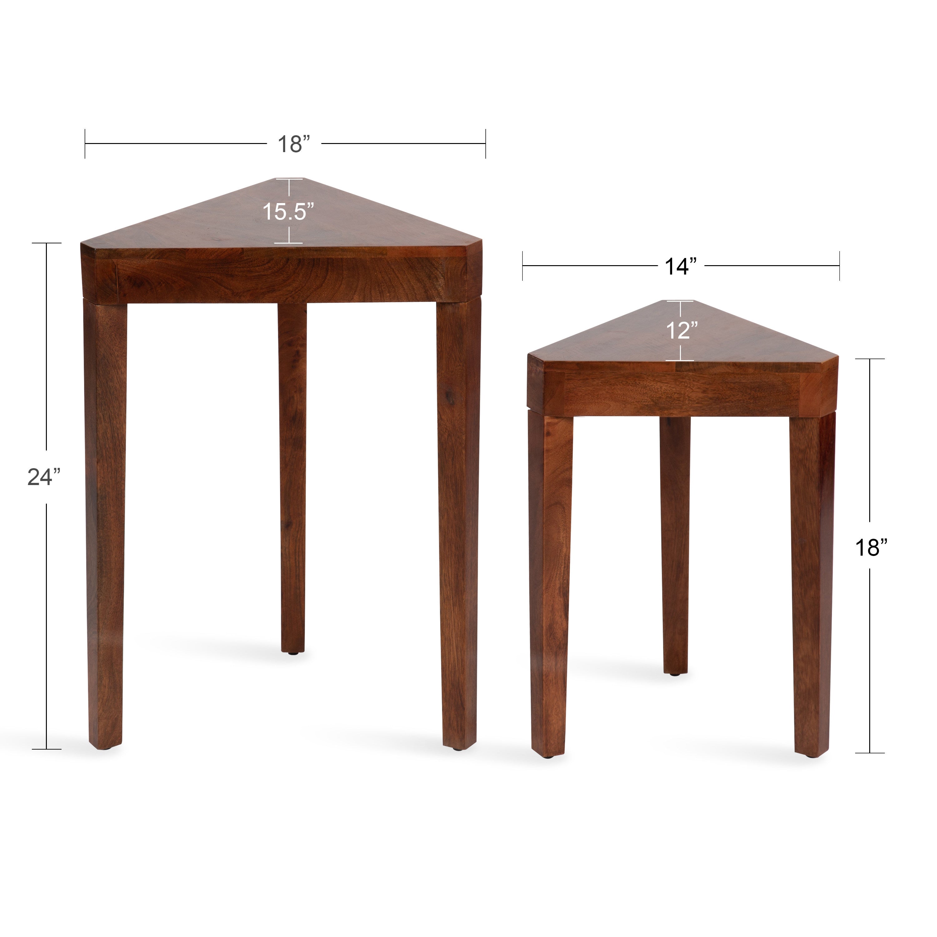 Nesting Table Walnut Brown 2 Piece 4
