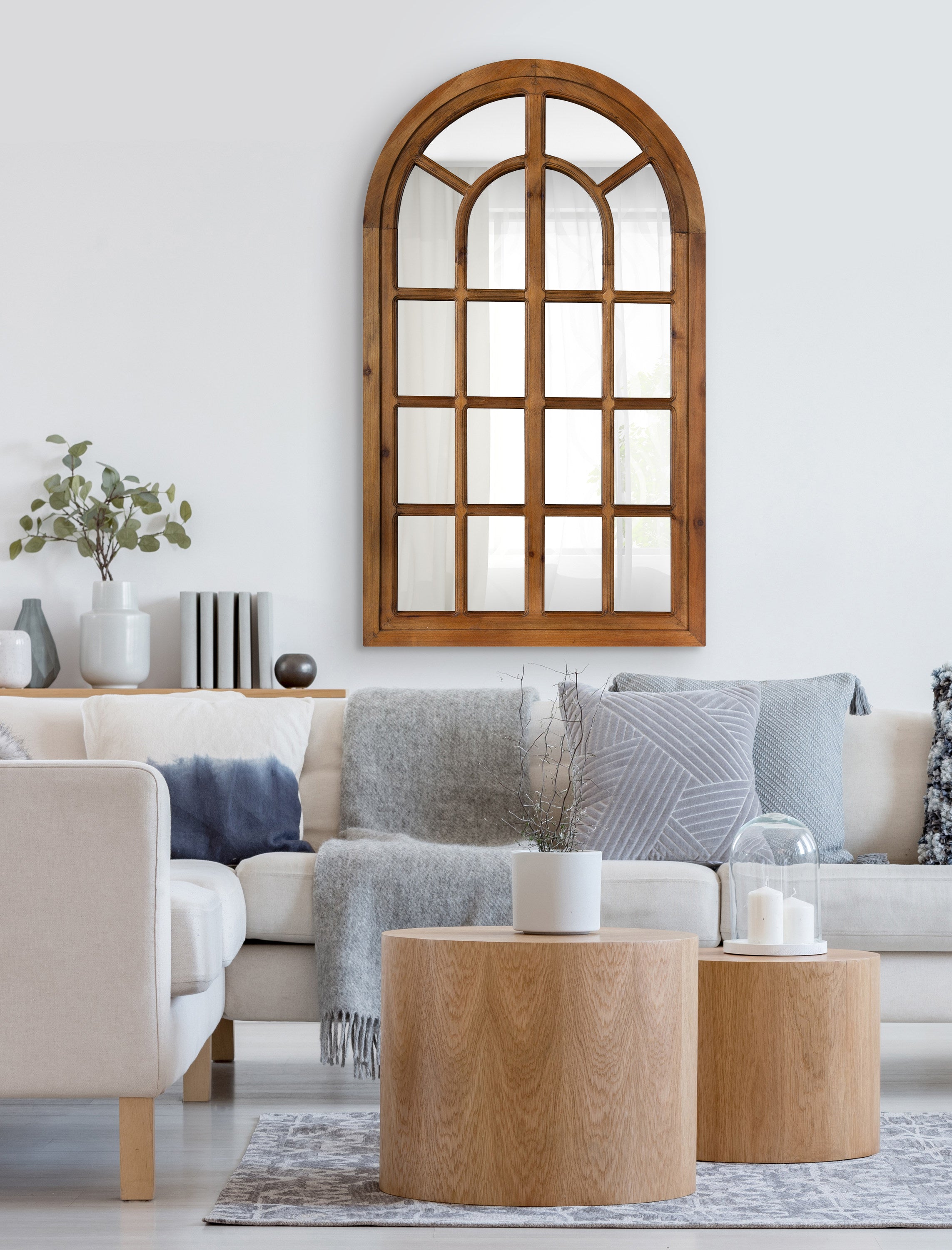Windowpane Mirror Brown 22x38 7
