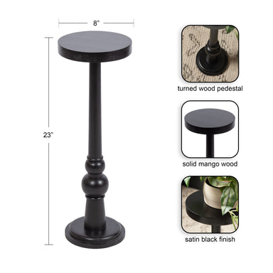 Side Table Black 8x8x23 2