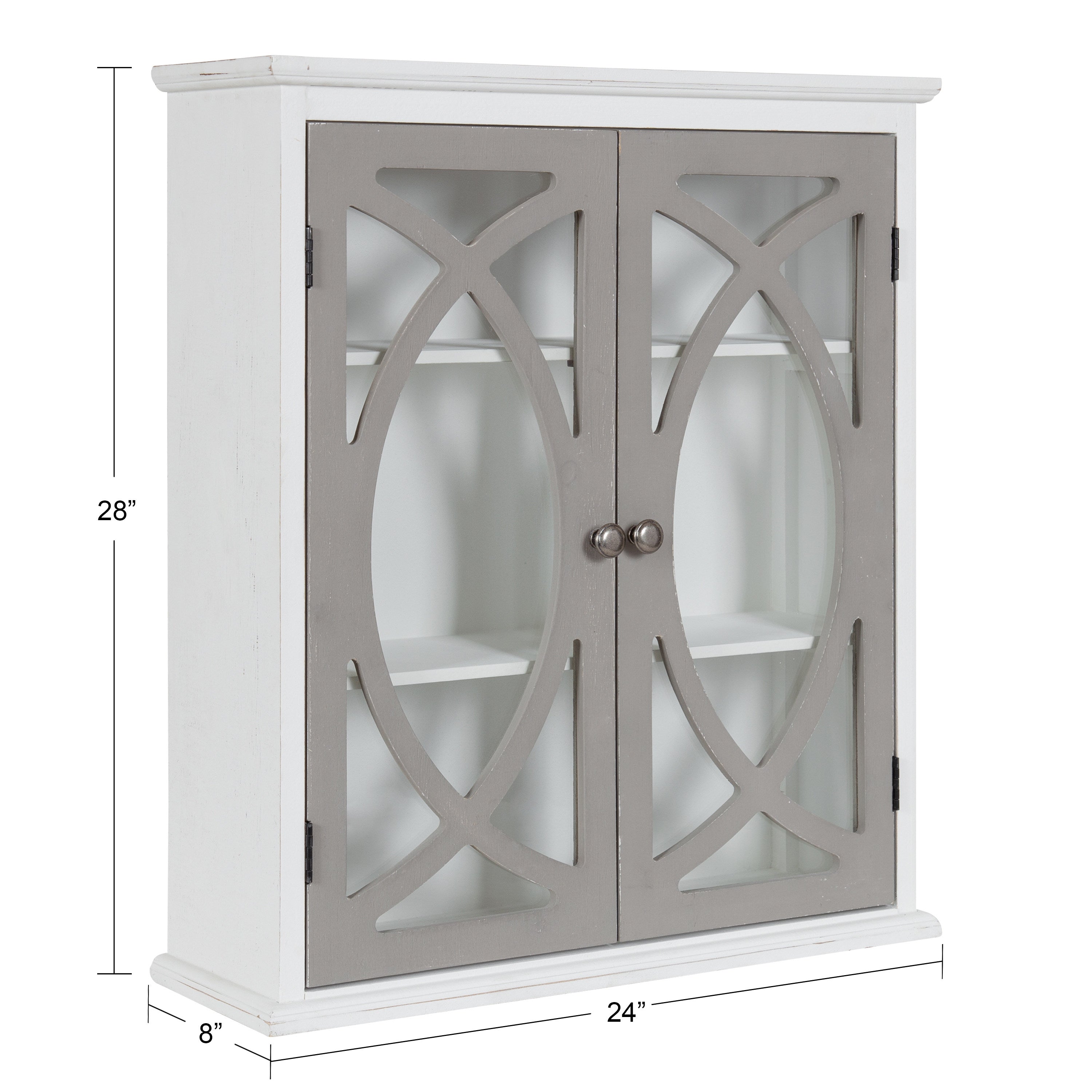 Cabinet 24x8x28 White Gray 2