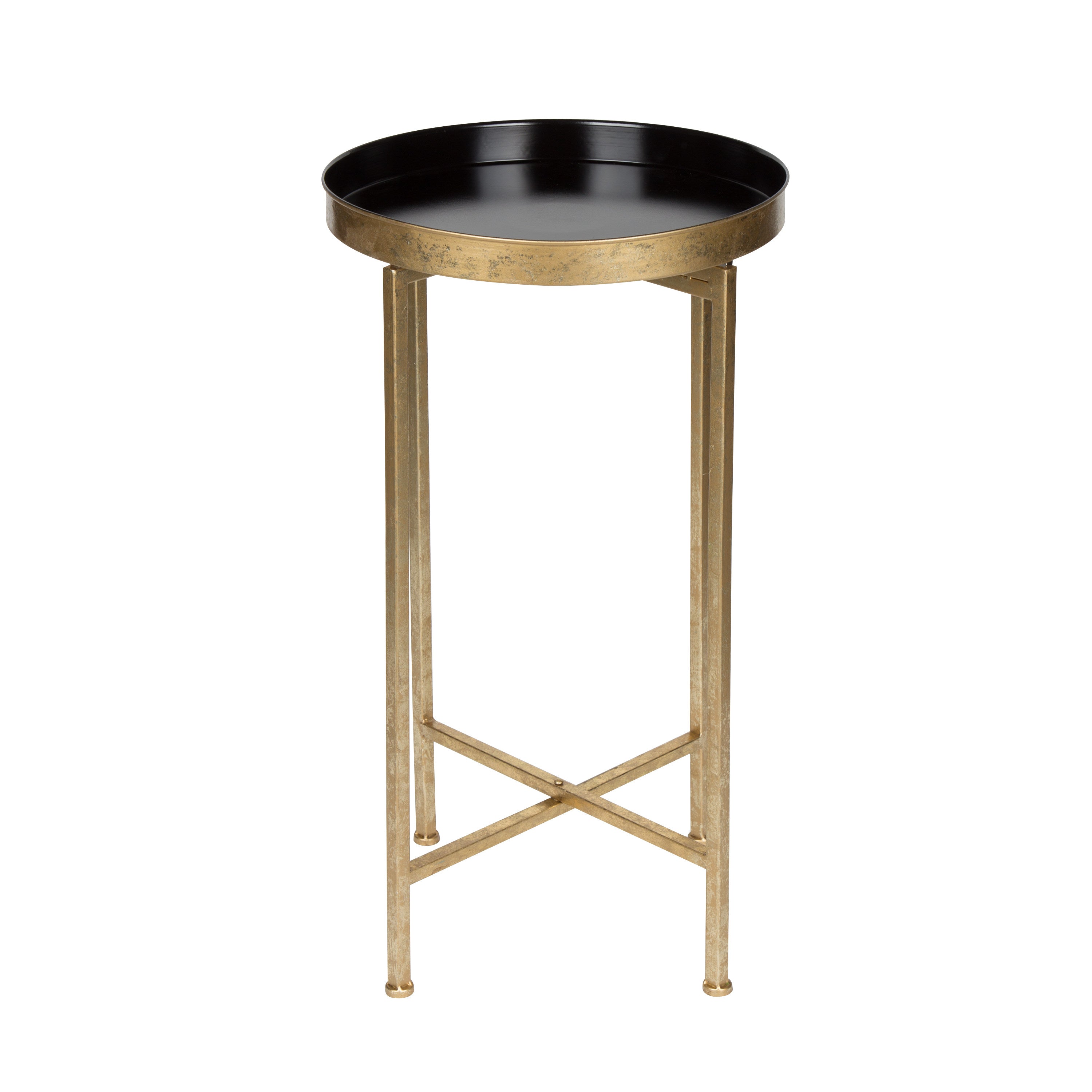 Tea Table Gold Black 14x14x26 2