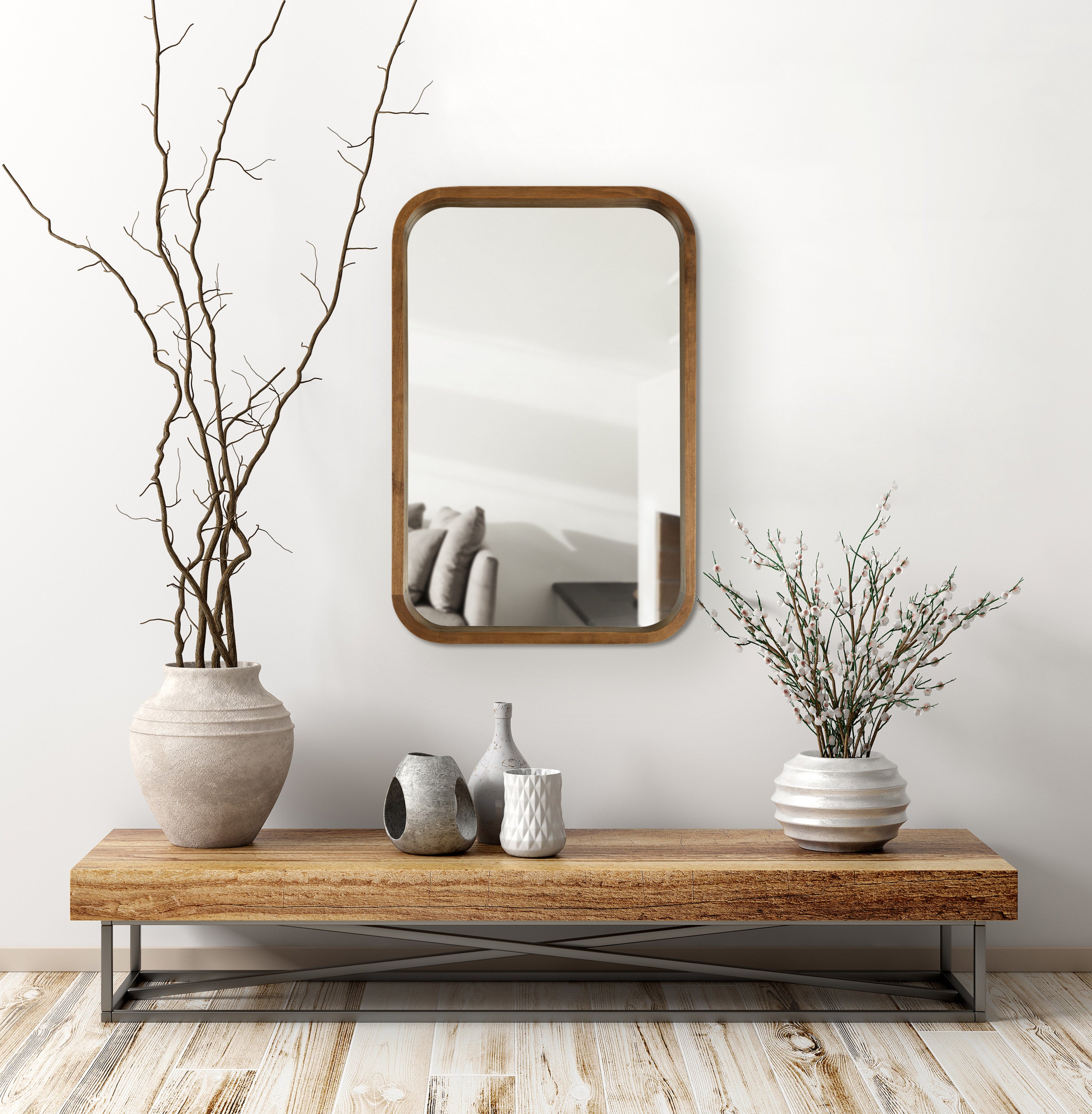 Rectangle Mirror Rustic Brown 20x30 6