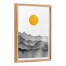 Blake Black Yellow Mountain Range Silhouette Framed Printed Glass by Cat Coquillette
