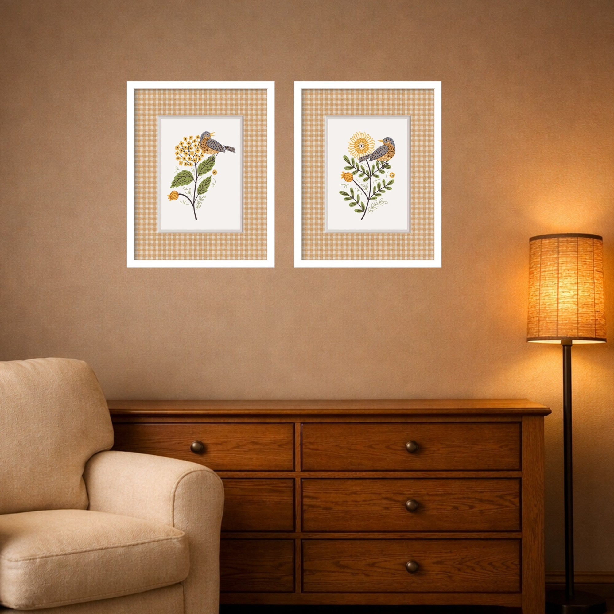 Framed Art Set 2 Piece Set 15x19 Svelte White 6