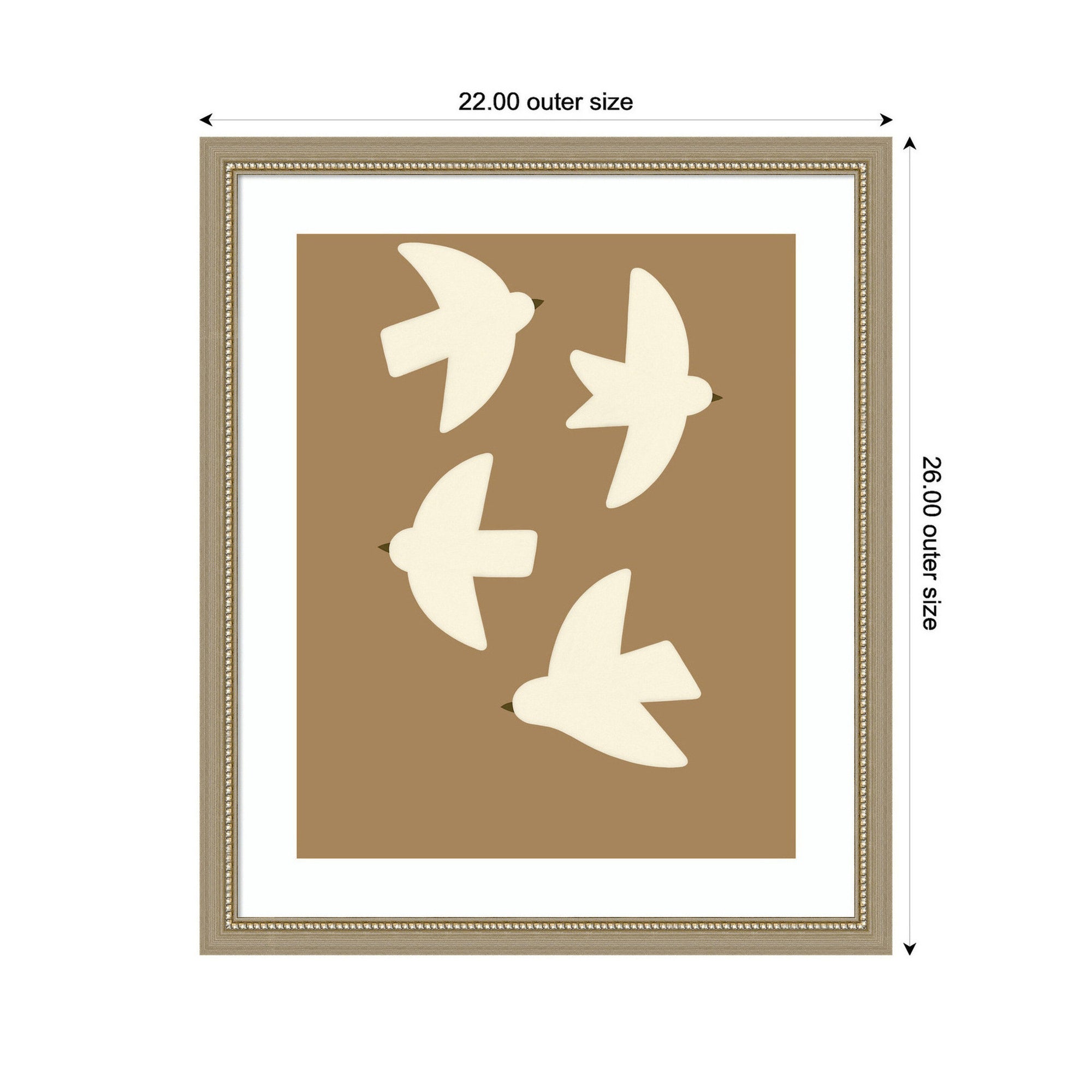 Minimalist Birds Poster 2 Brown by Laura Moss Framed Wall Art Print