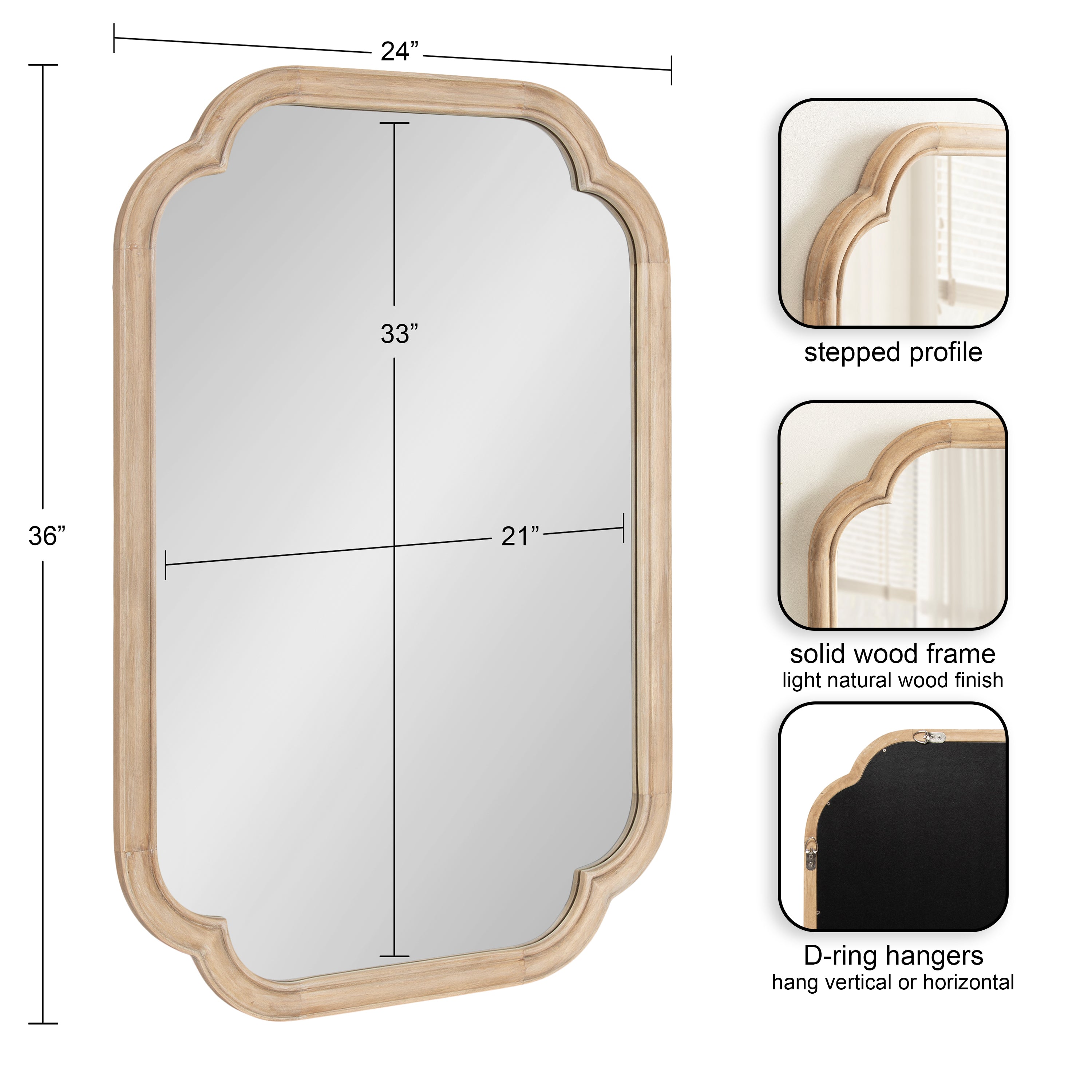 Scallop Mirror Natural Beige 24x36 2