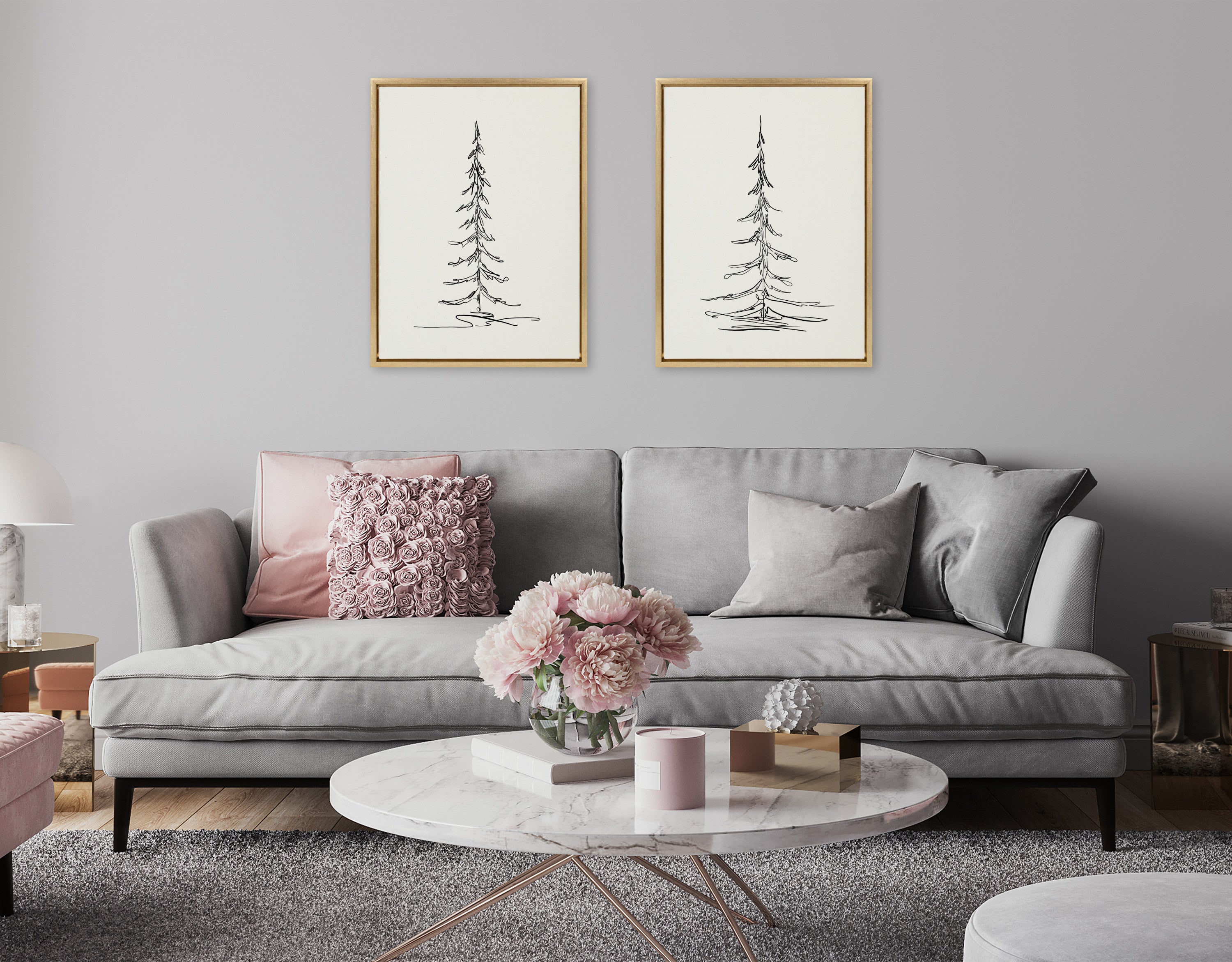 Art Set 2 Piece Set 18x24 Sylvie Bright Gold 4