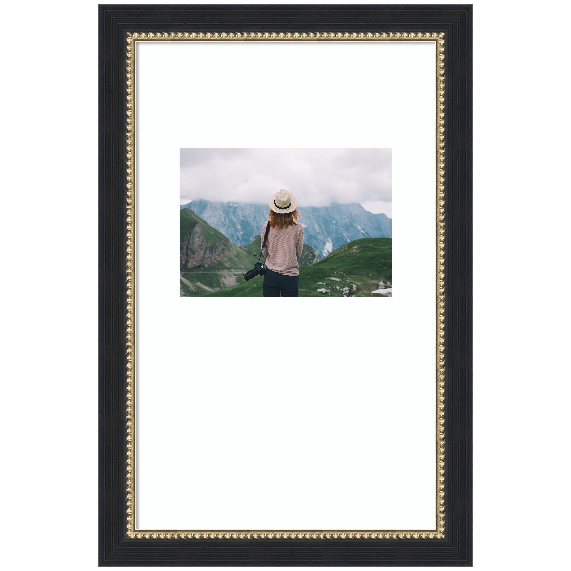Wall Frame Belmont Black 10x16 matted to 5x7 1