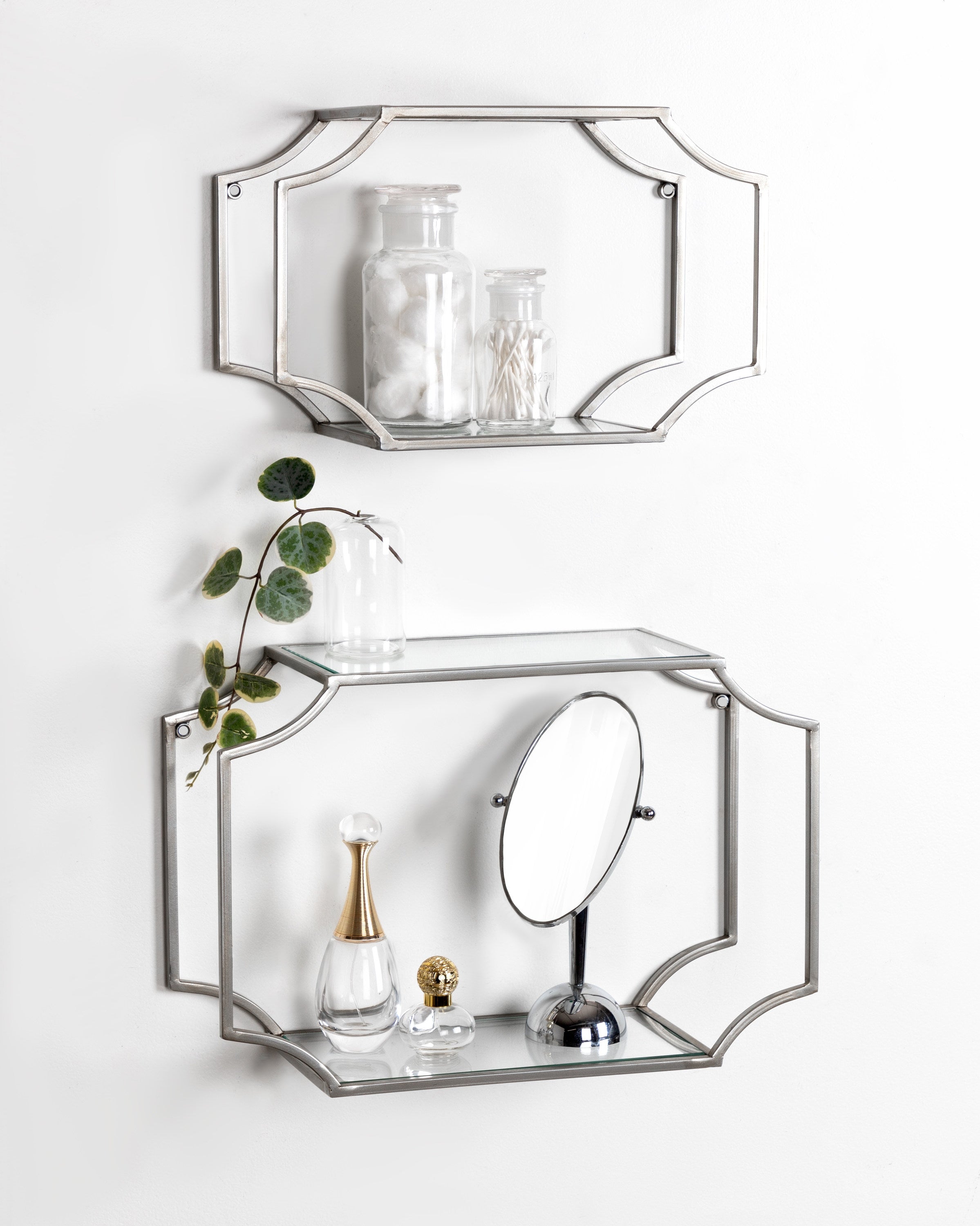 Accent Shelf Silver 2 Piece 18 inch 7