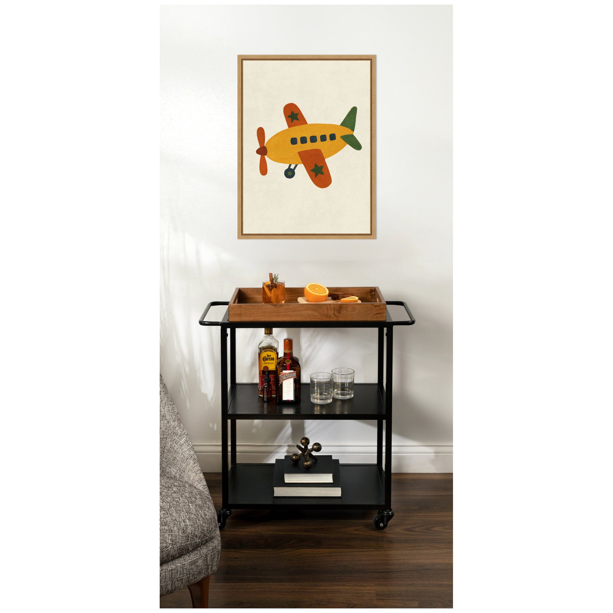 Kids Plane by Laura Moss Framed Canvas Wall Art Print