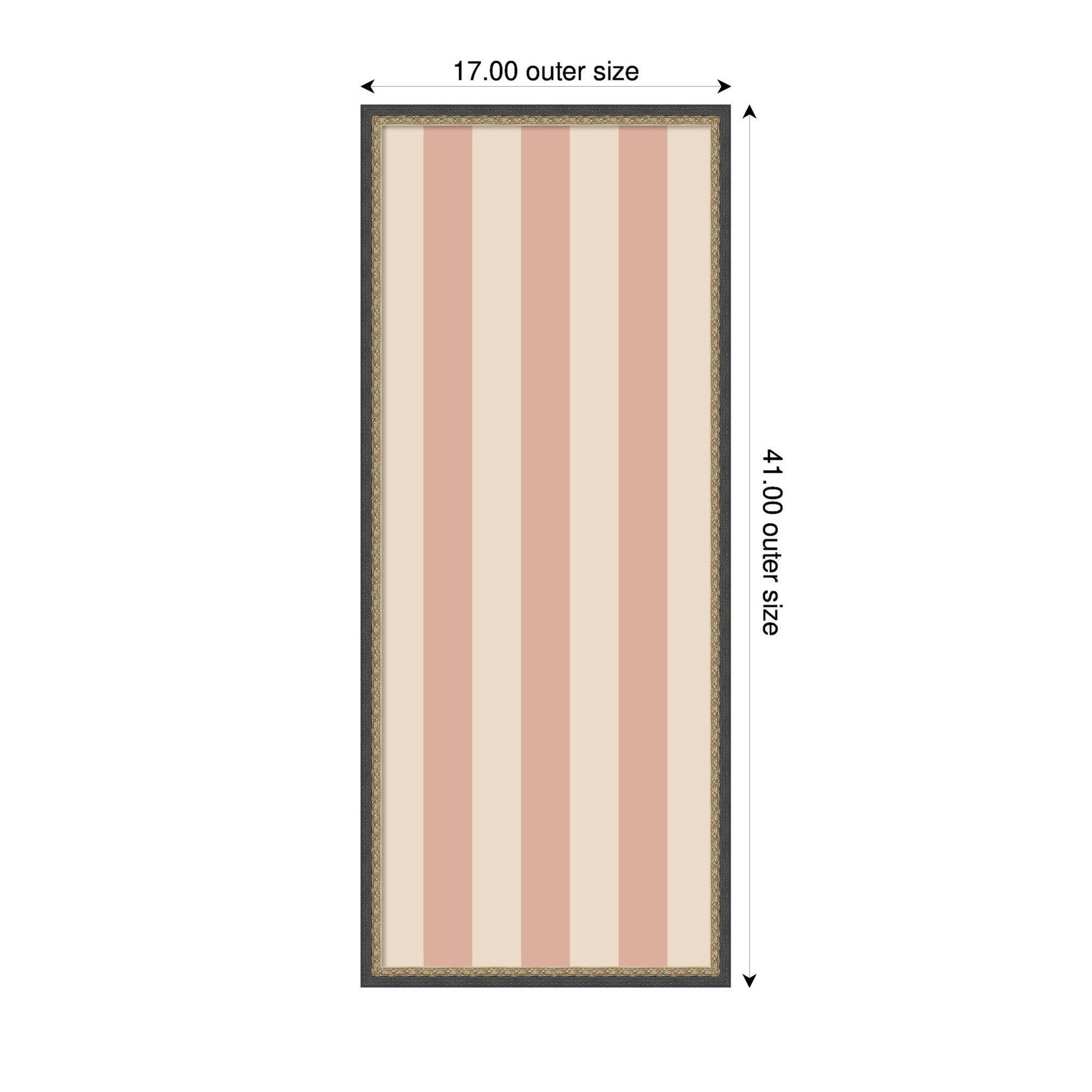 Framed Fabric Pinboard Wide Stripes Pink Wall Organization