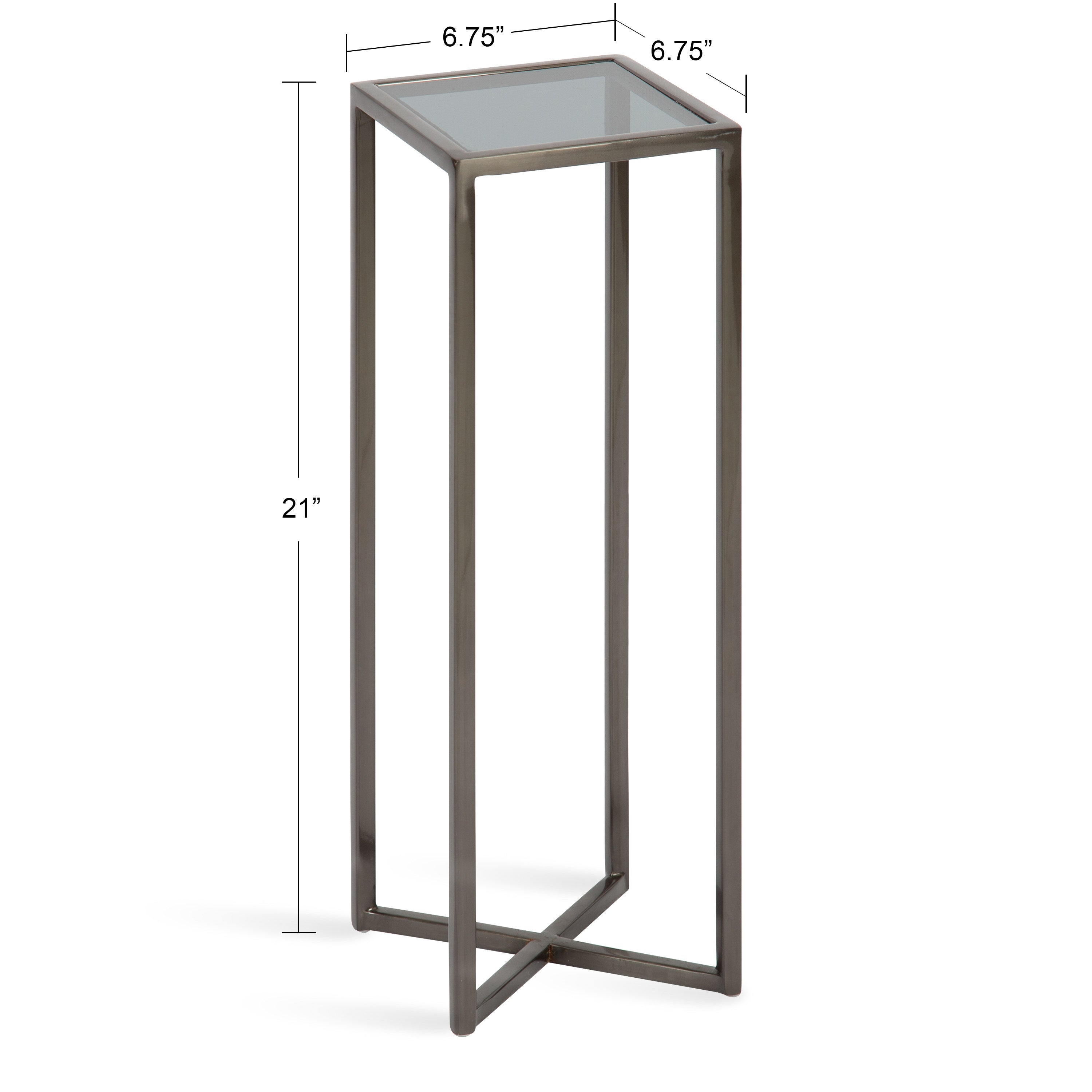 Side Table Black Pewter 7x7x21 2