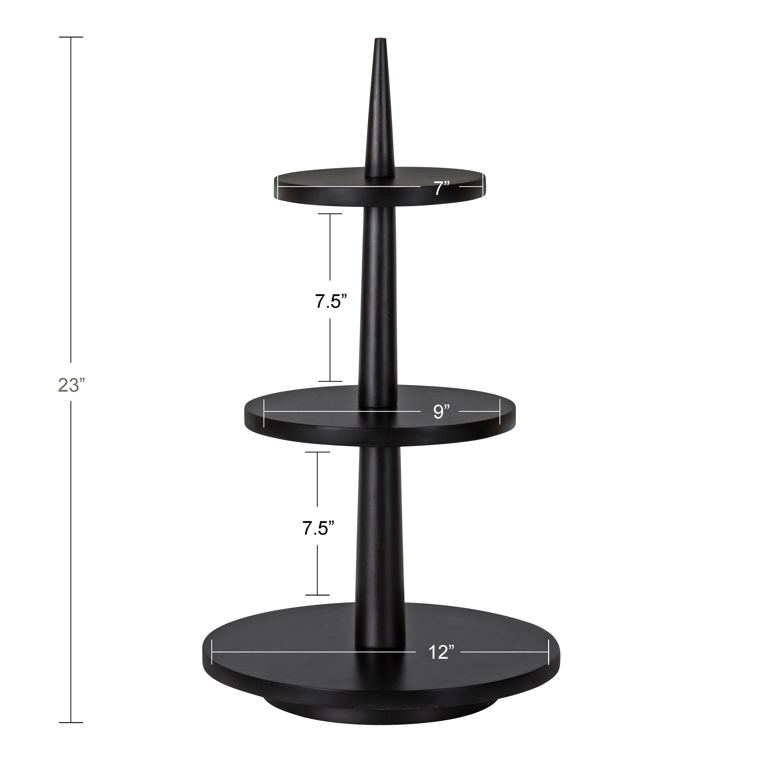 Serving Tray Black 12x12x23 4