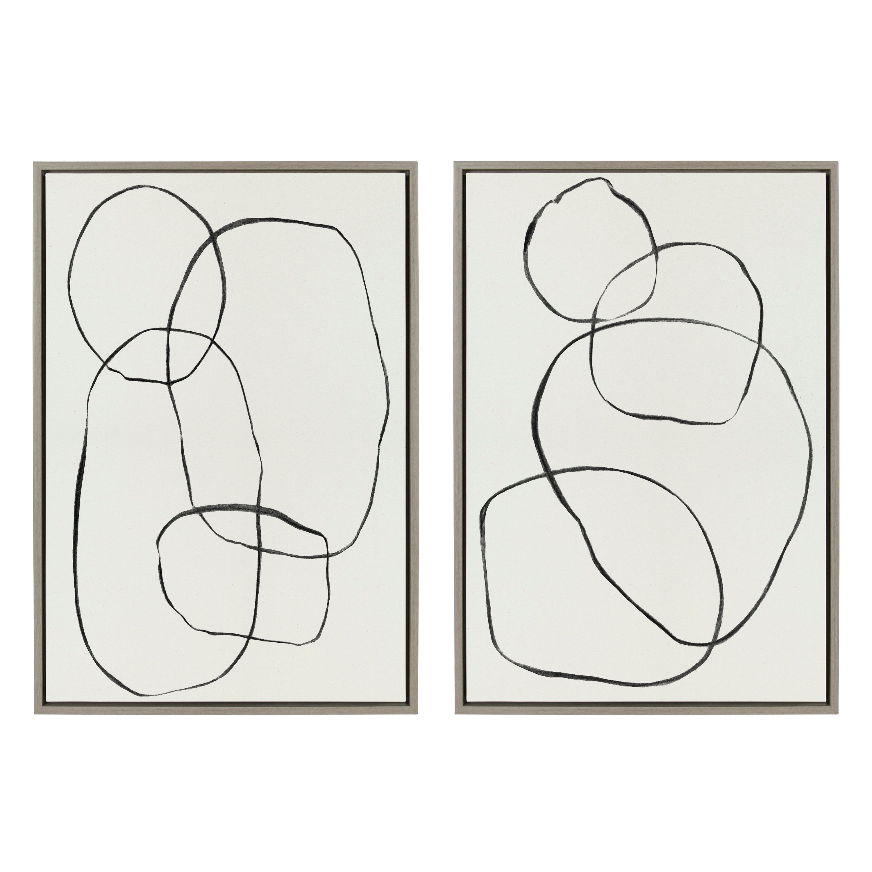Sylvie Going in Circles Framed Textured Canvas Set by Teju Reval of SnazzyHues