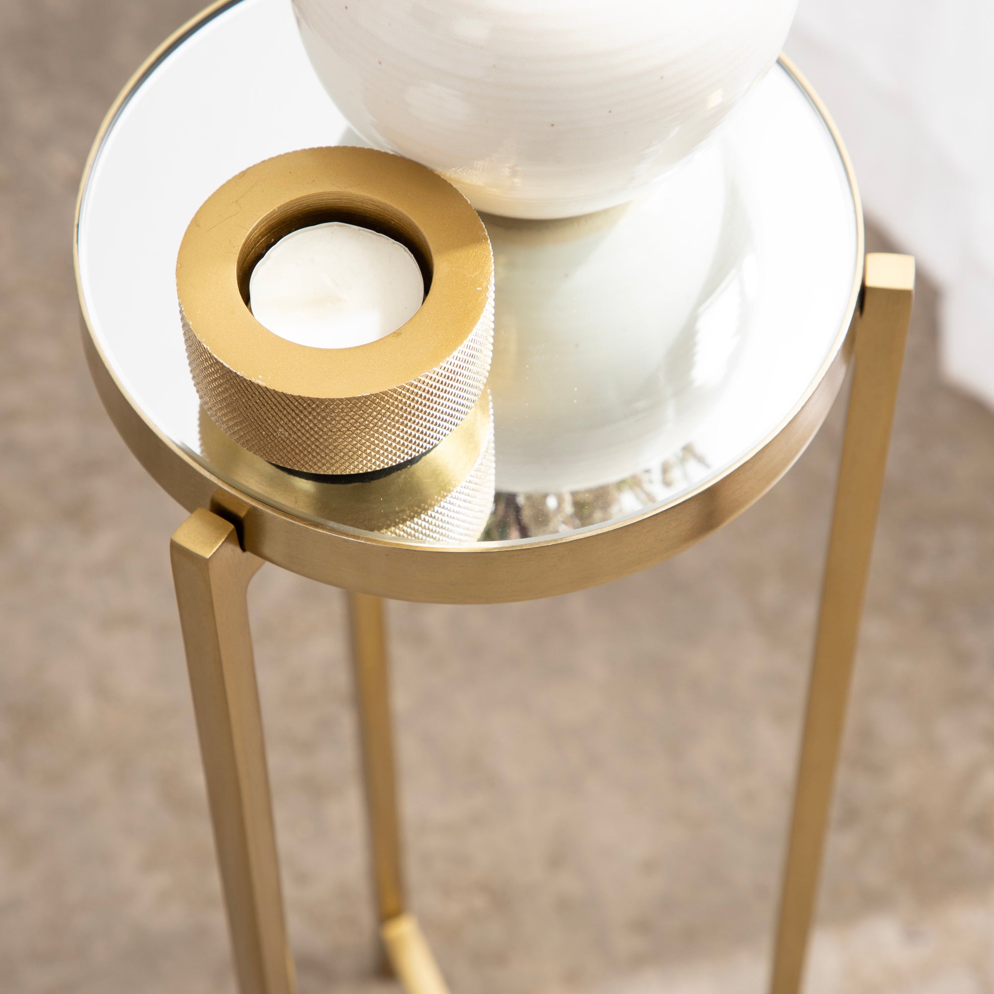 Drink Table Mirror Gold 9x9x23 7