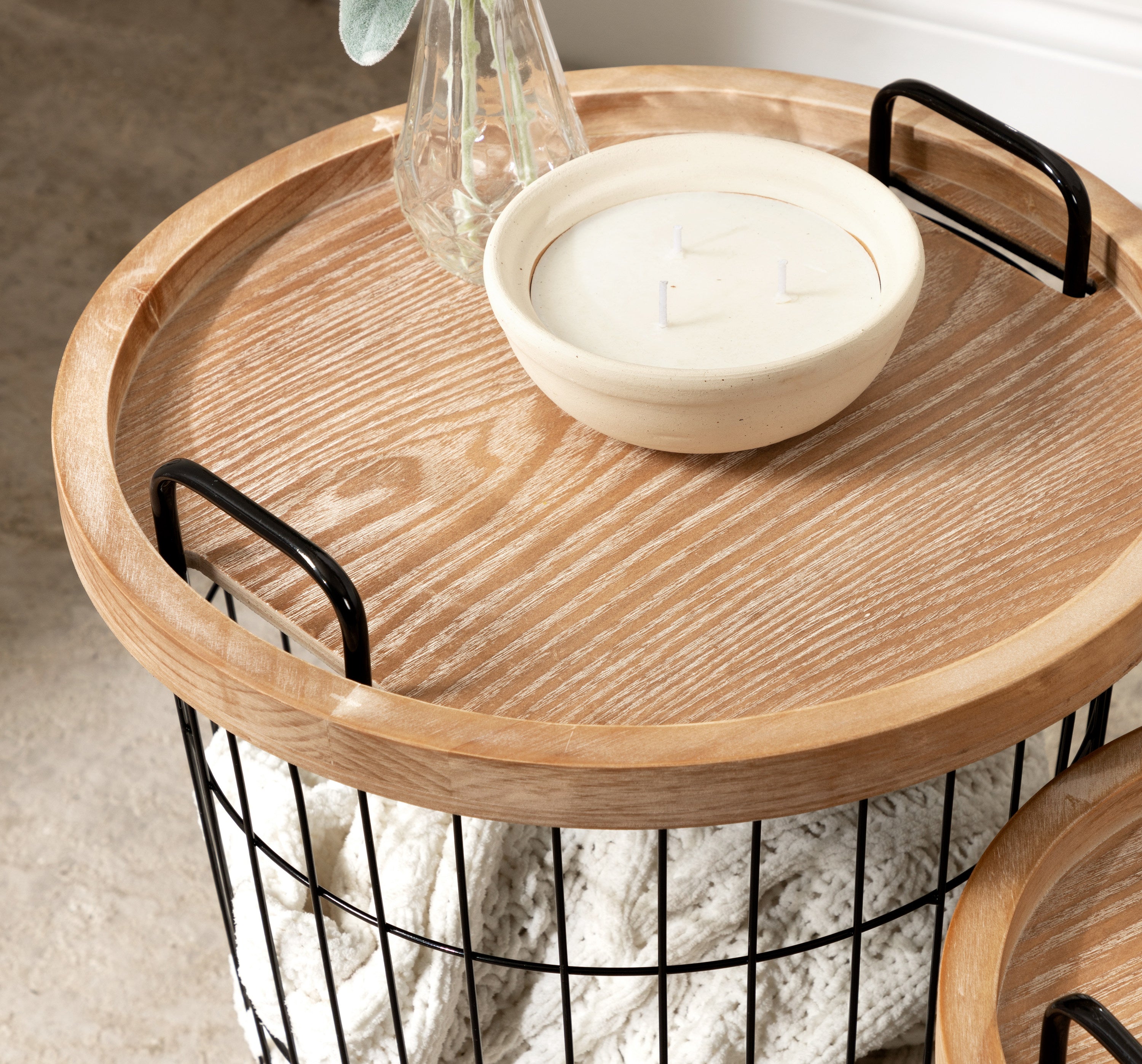 Nesting Table Rustic Brown Black 2 piece 6