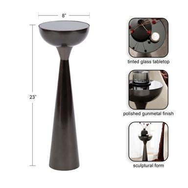 Drink Table Black Pewter 8x8x23 2