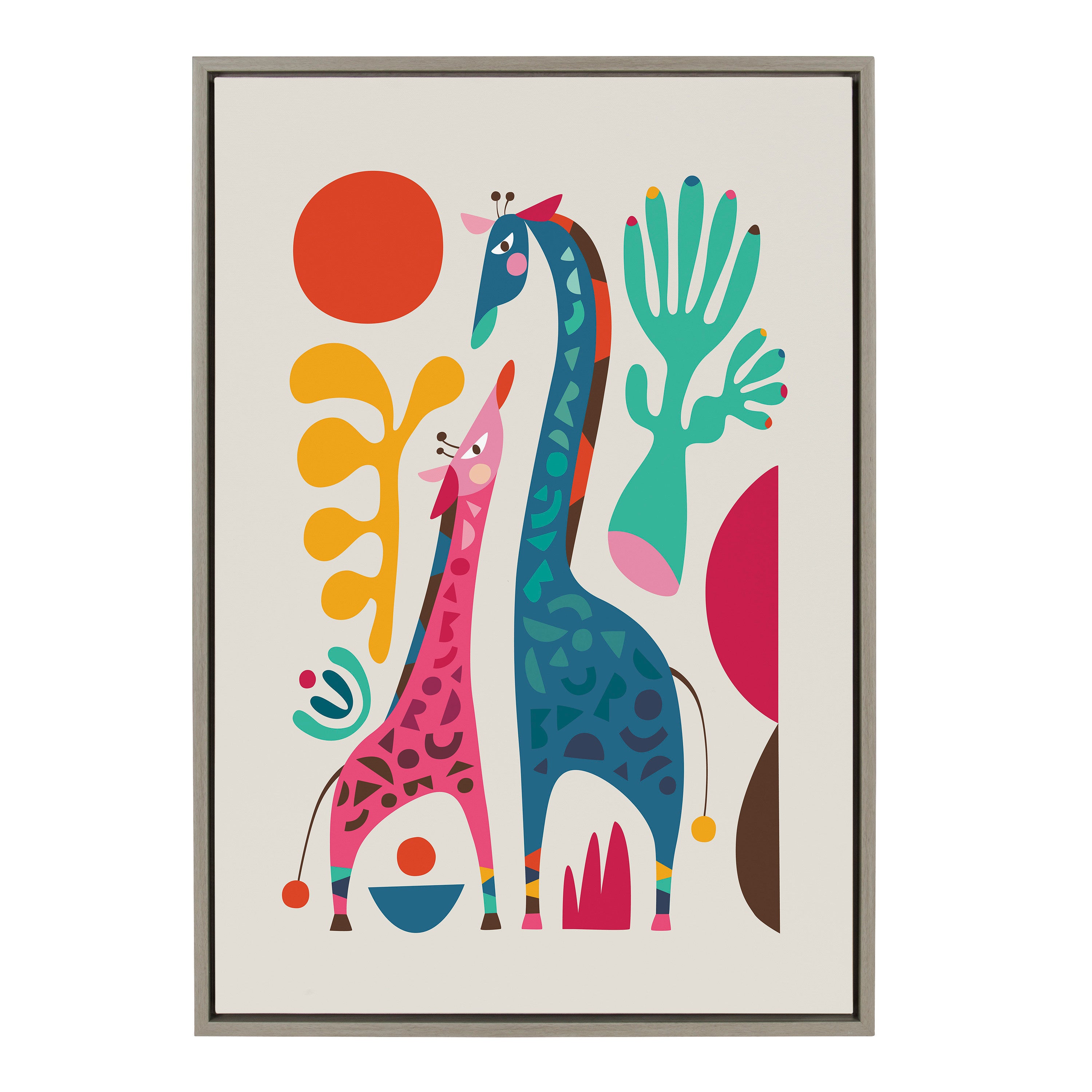 Sylvie Giraffe Love Framed Canvas by Rachel Lee of My Dream Wall