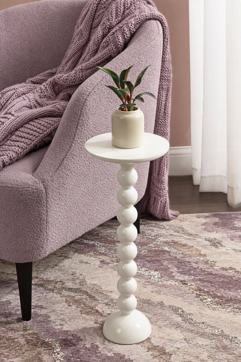Drink Table White 9x9x22 7