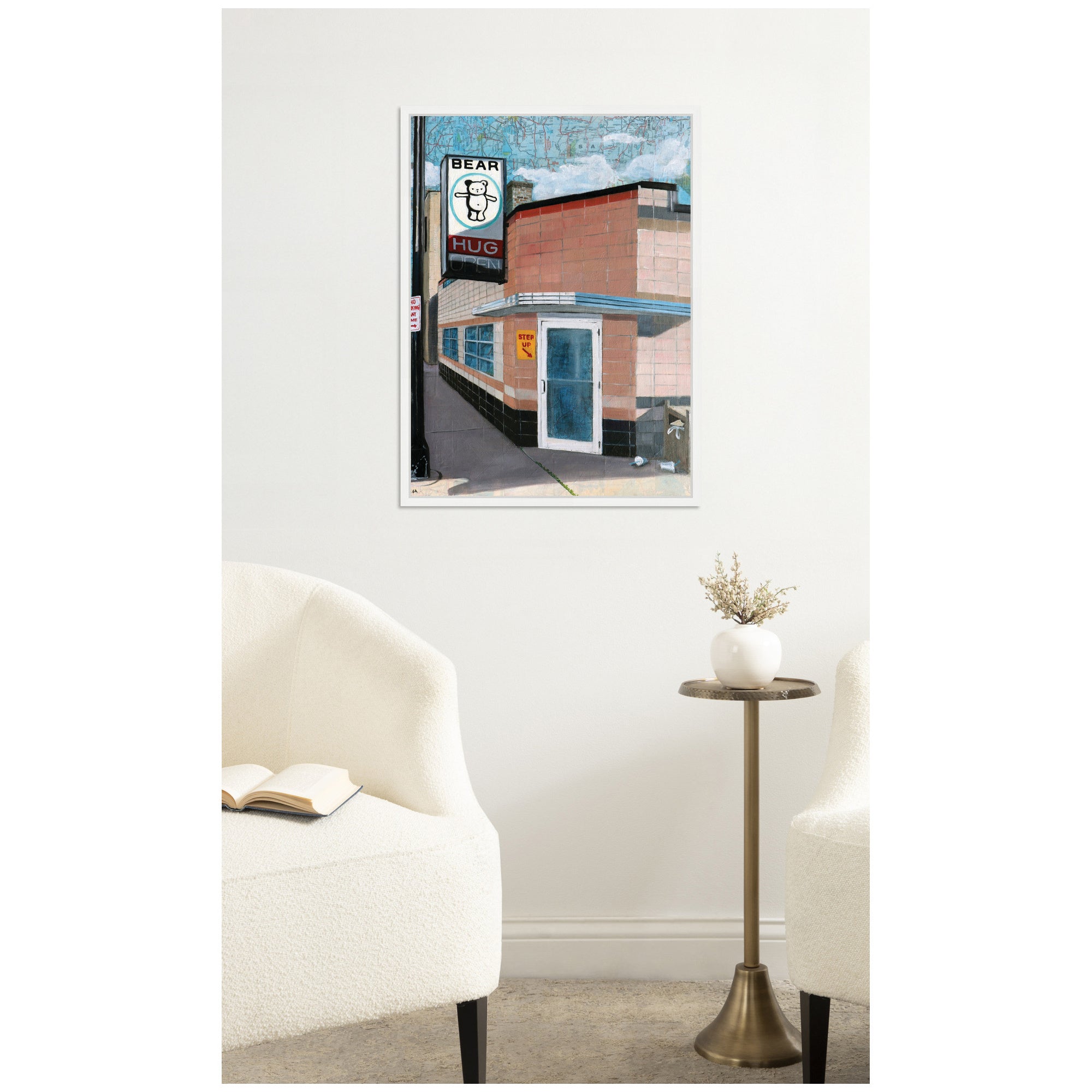 Bear Hug by Krista V. Allenstein Framed Canvas Wall Art Print