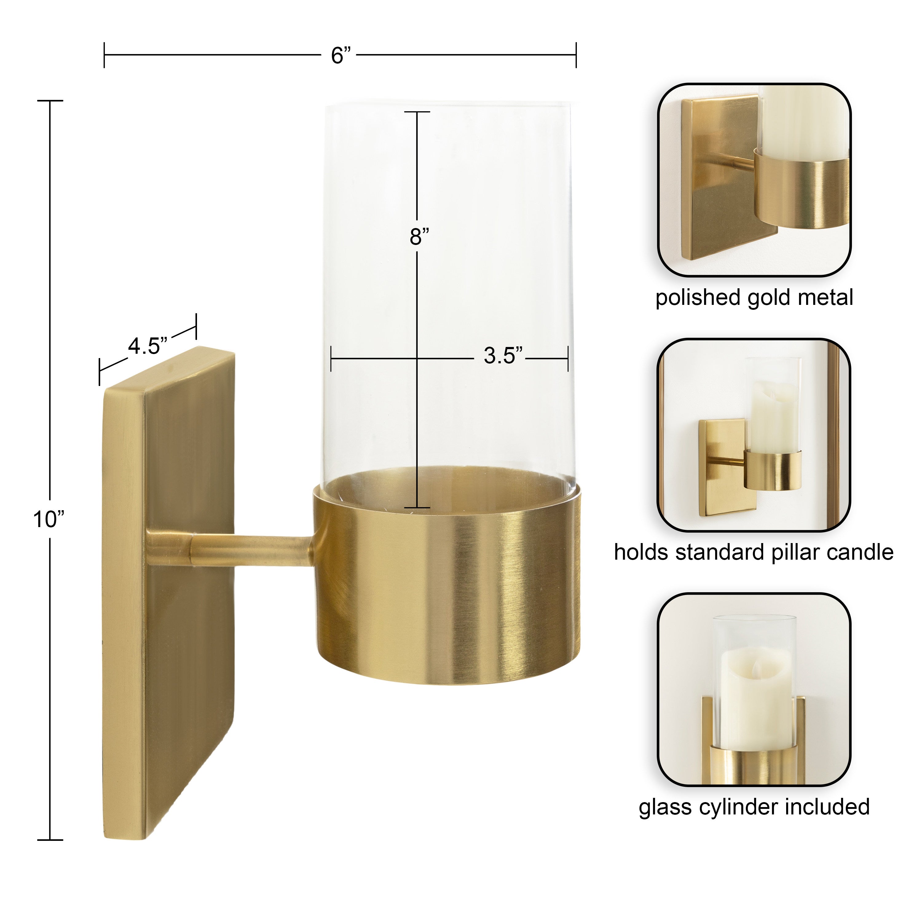 Wall Sconce Gold 5x6x10 2