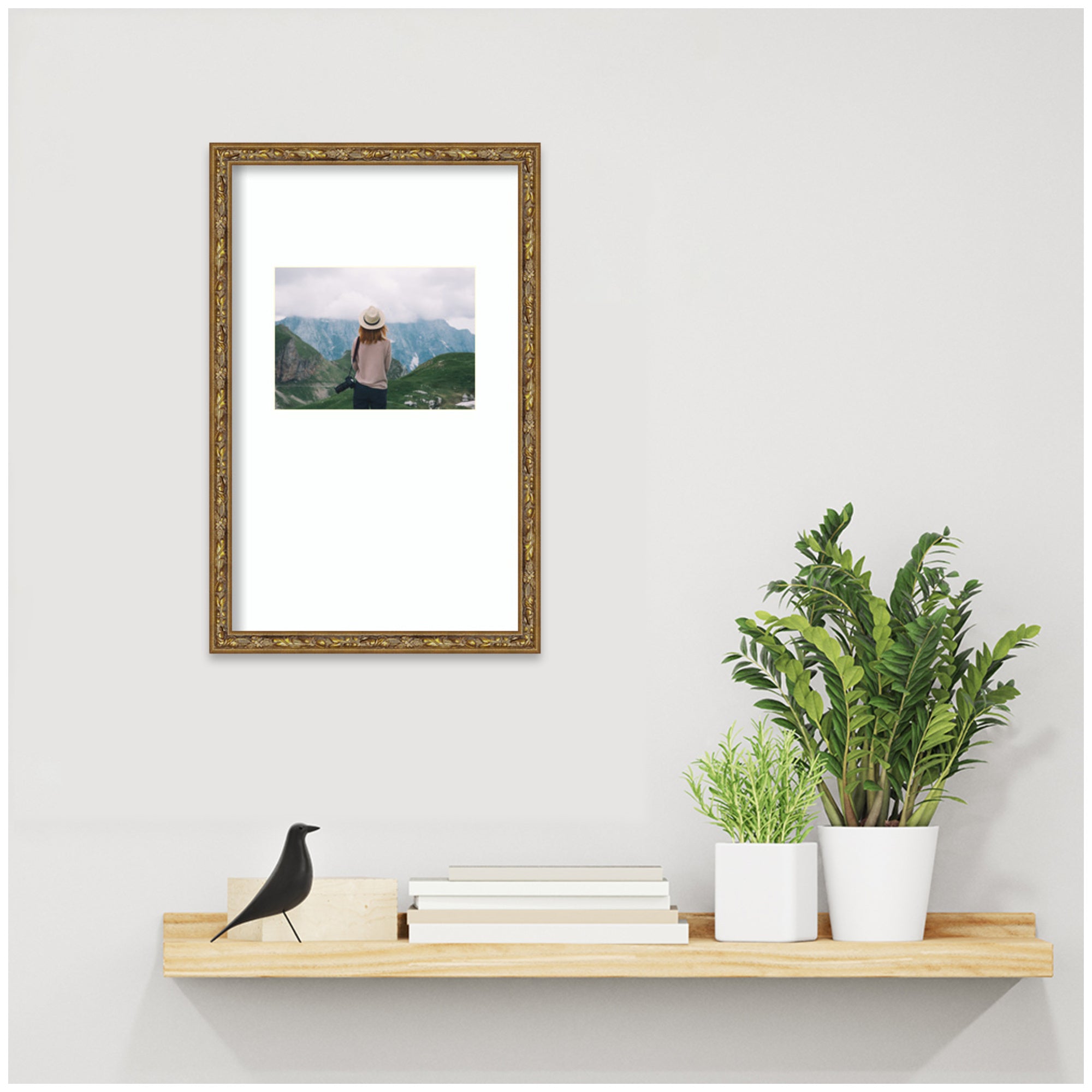 Wall Frame Belvedere Bronze 10x16 matted to 5x7 5