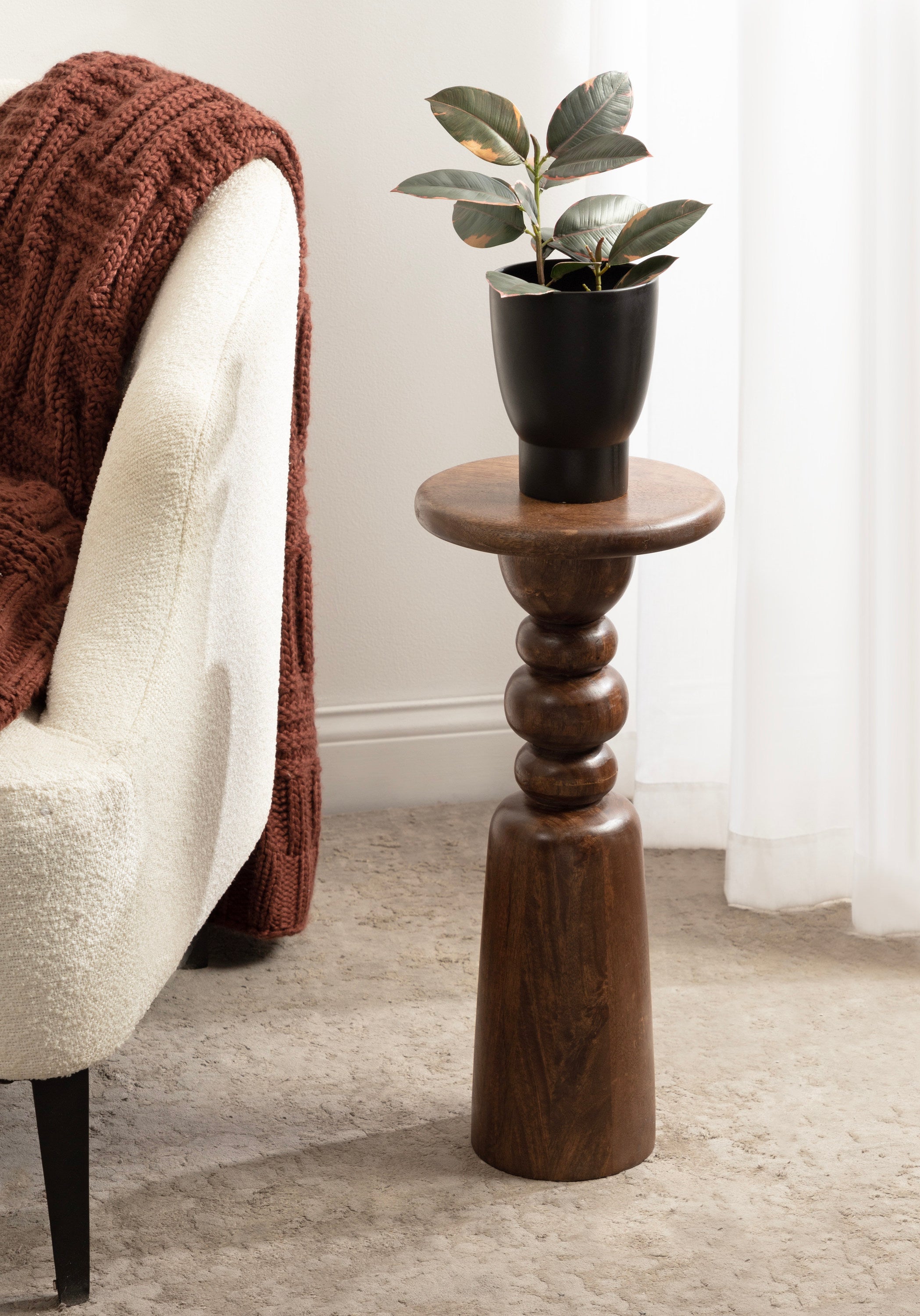 Drink Table Walnut Brown 10x10x22 7
