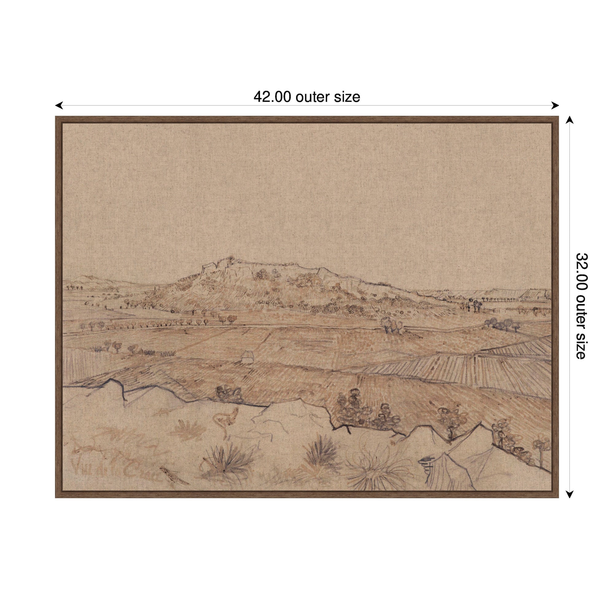 Framed Canvas 42x32 Sylvie Walnut 2