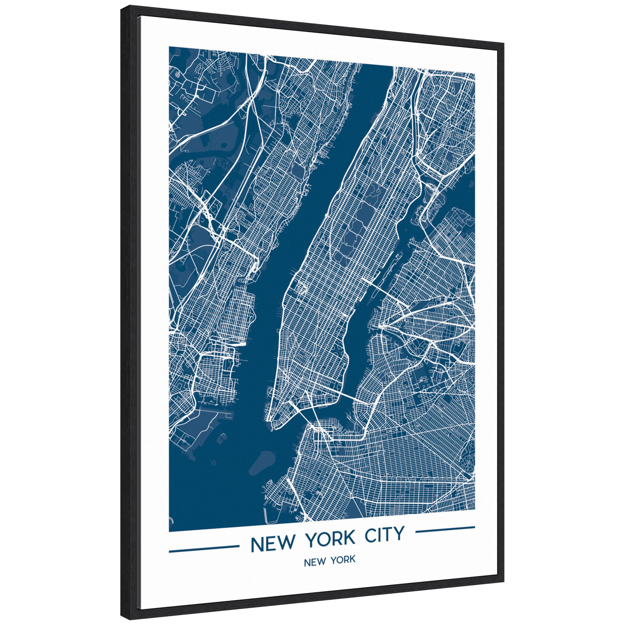 Sylvie NYC Blue Color Map Framed Canvas by Jake Goossen