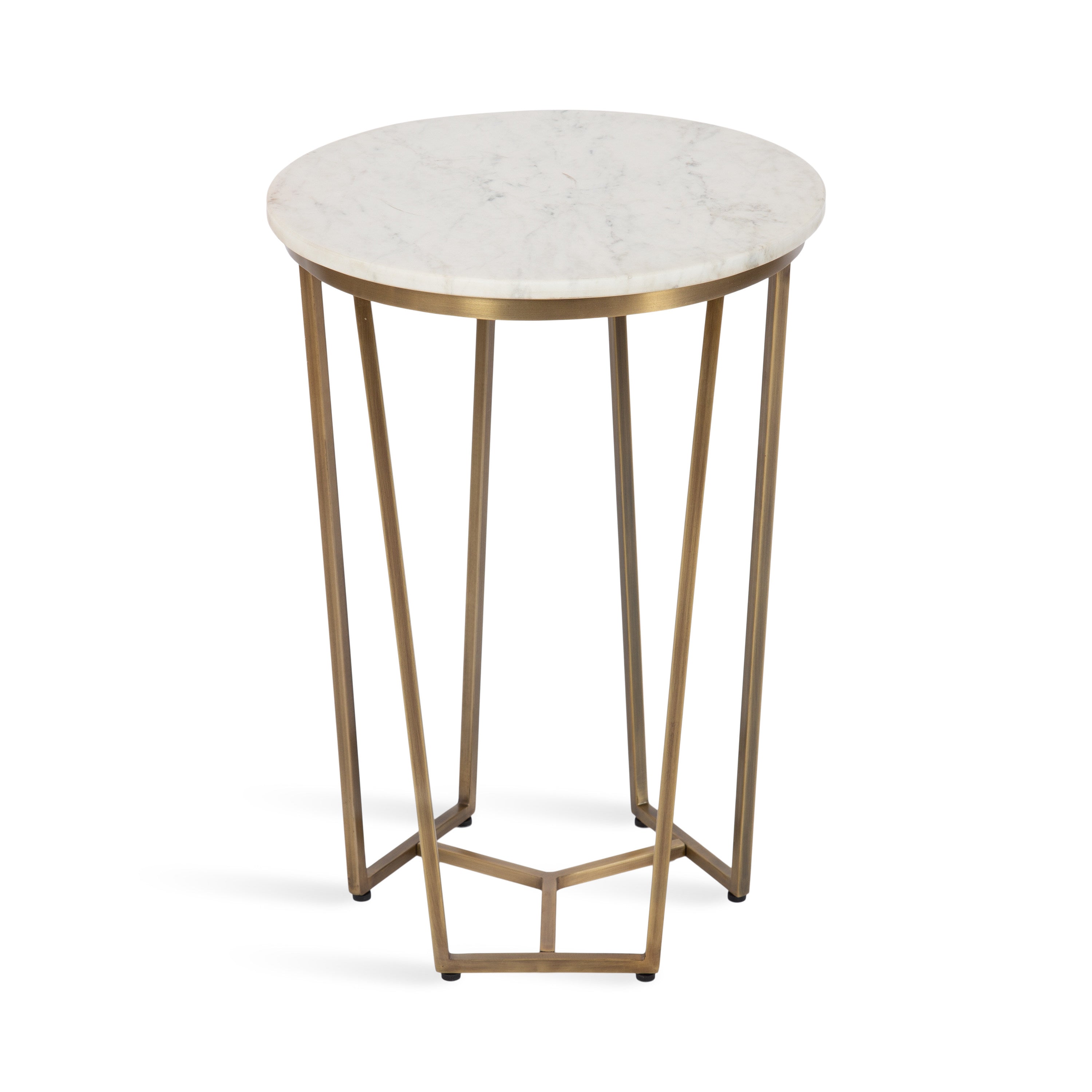 Side Table White Gold 16x16x24 1