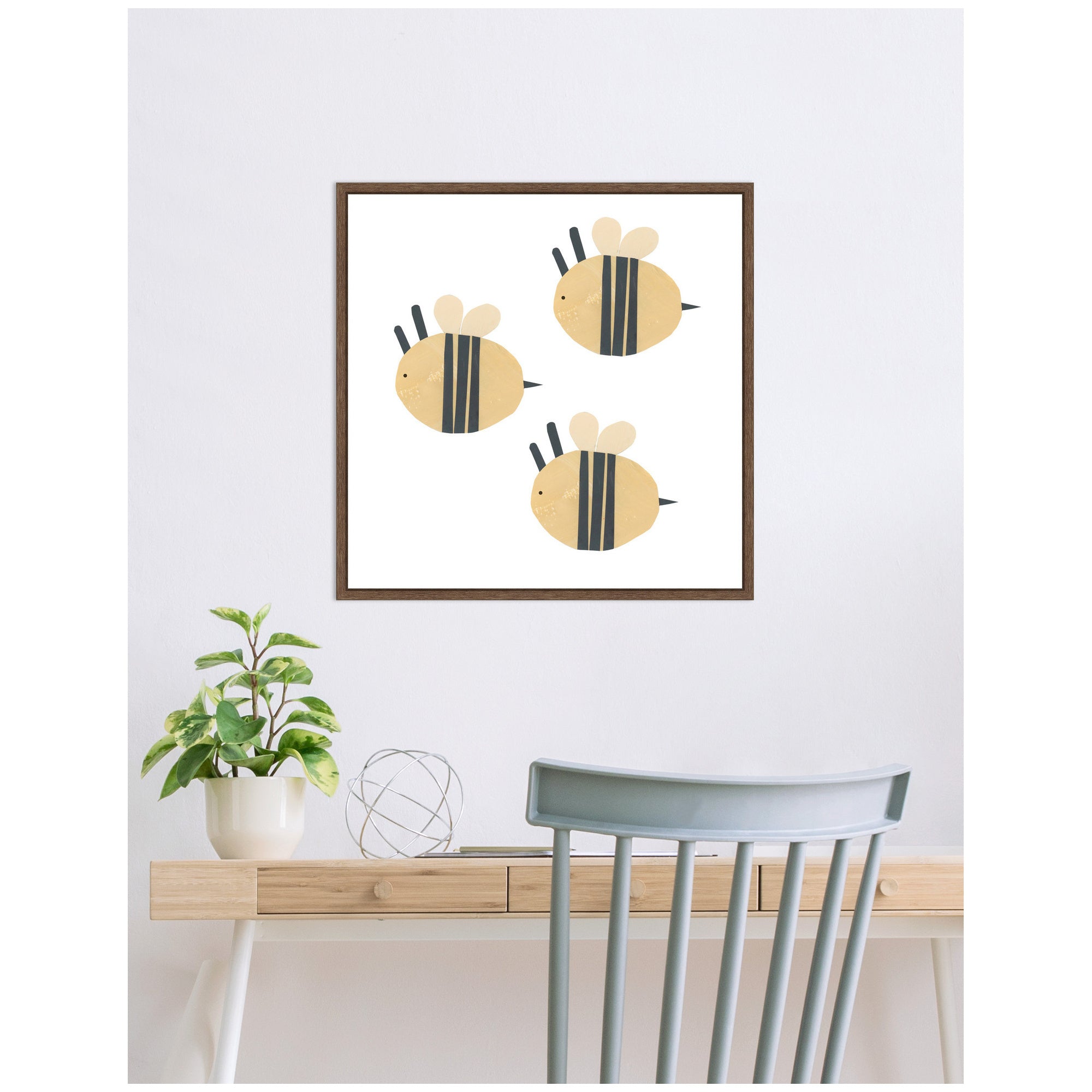 Buzzing Bees by Alicia Abla Framed Canvas Wall Art Print