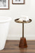 Side Table Gold Walnut Brown 14x14x24 7