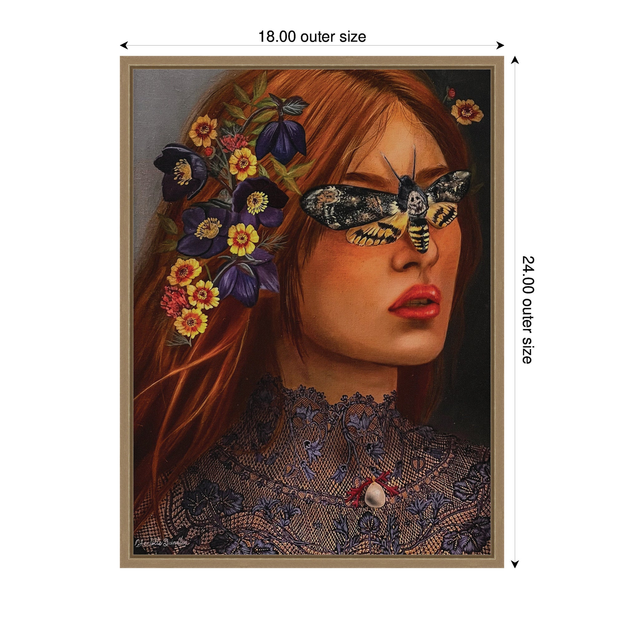 Framed Canvas Sylvie Dark Gold 18x24 2