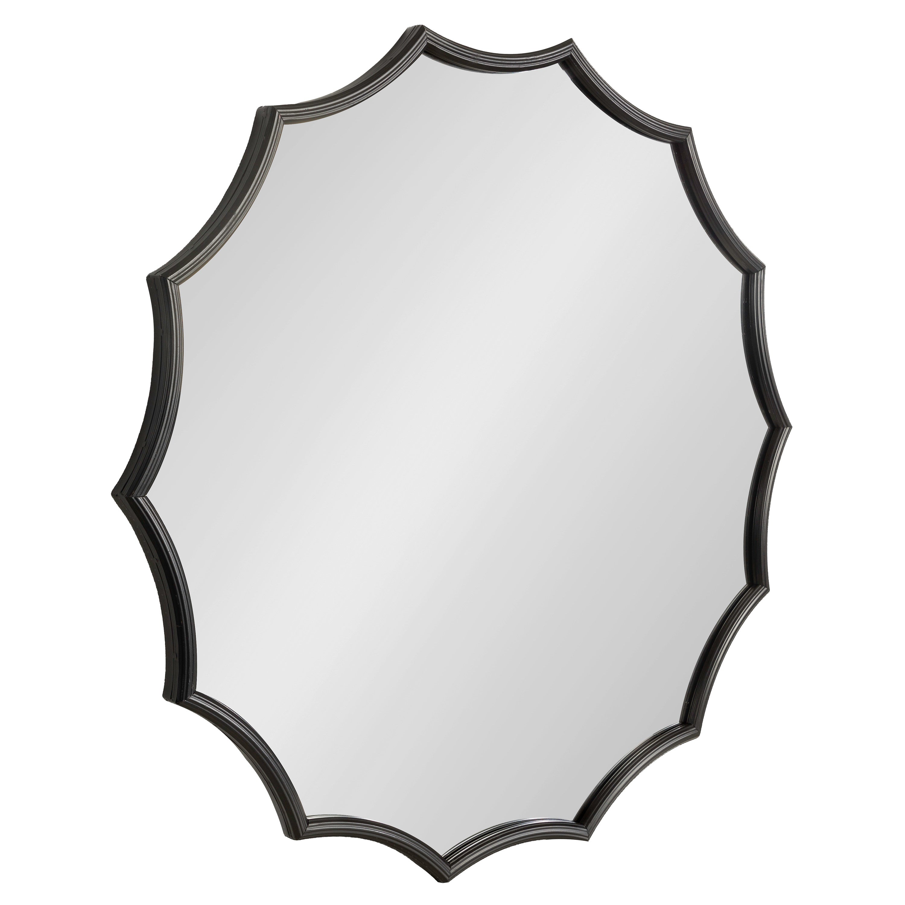 Lalina Scalloped Round Framed Accent Mirror