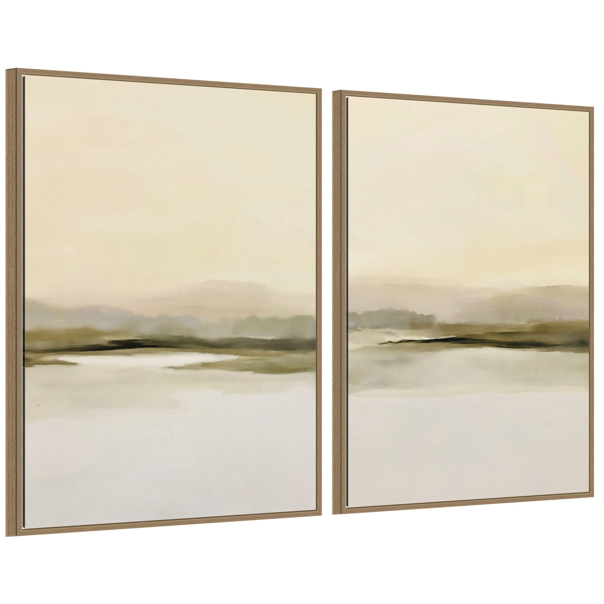 Framed Canvas Sylvie Dark Gold 2 Piece Set 28x38 1