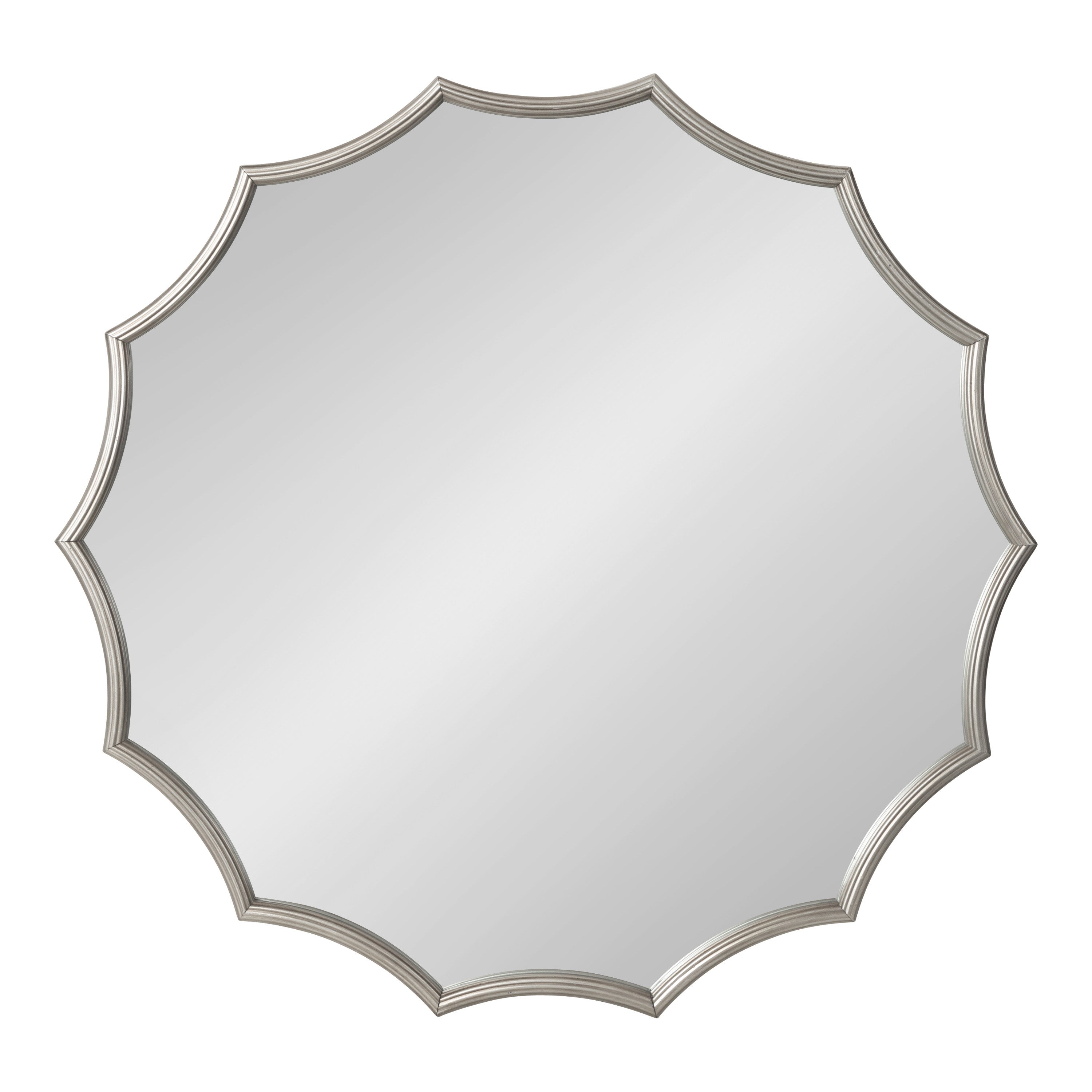 Lalina Scalloped Round Framed Accent Mirror