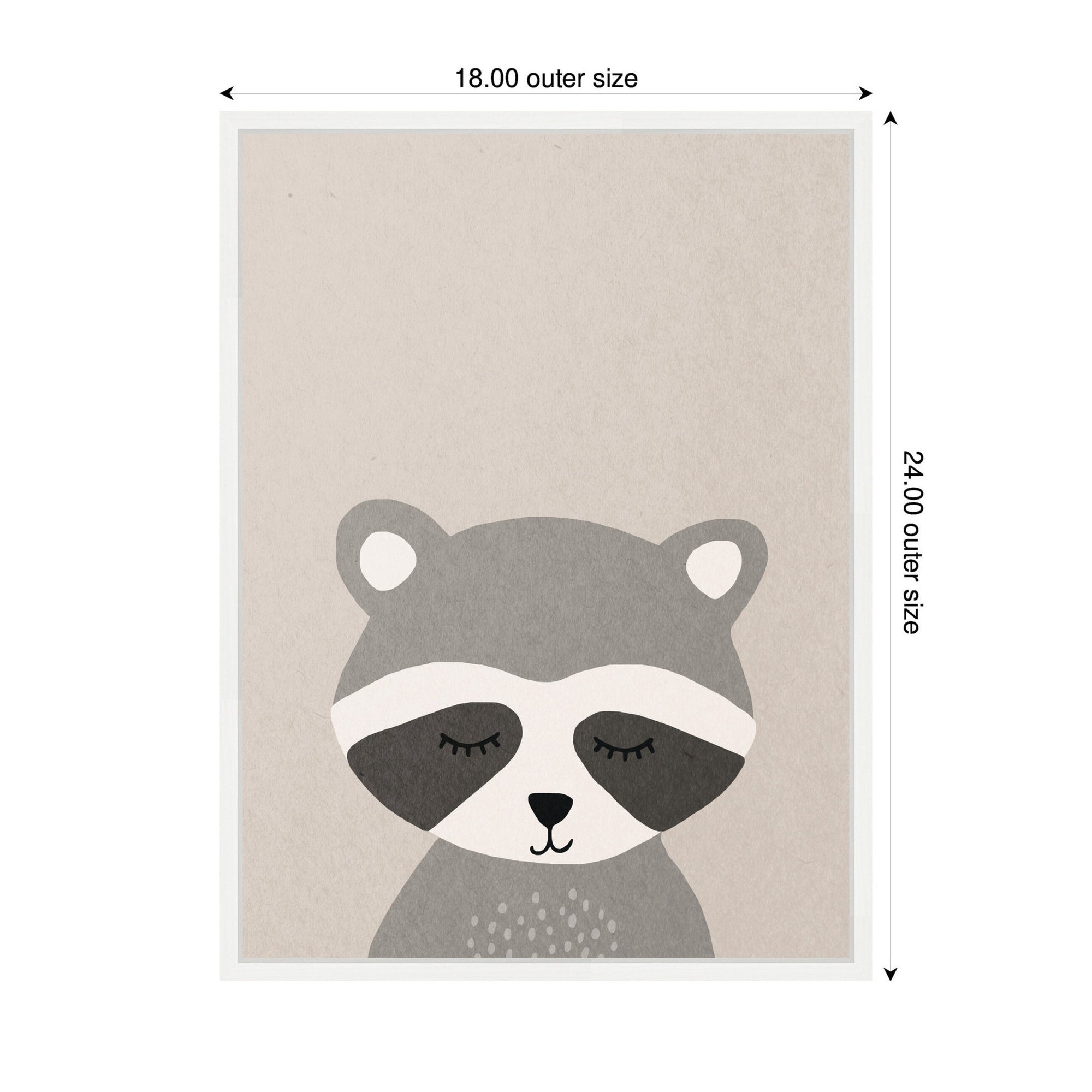 Raccoon by July Art Prints Framed Canvas Wall Art Print