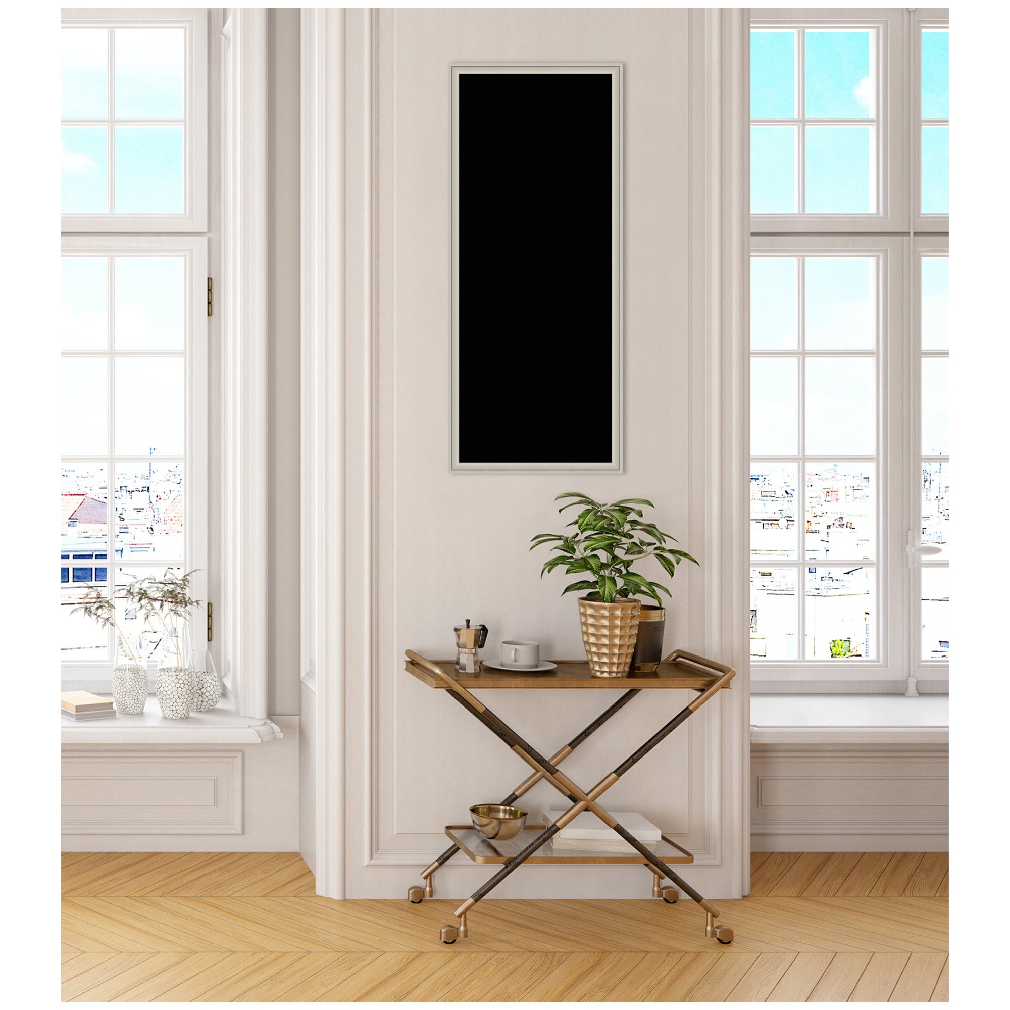 Framed Fabric Pinboard Black Wall Organization