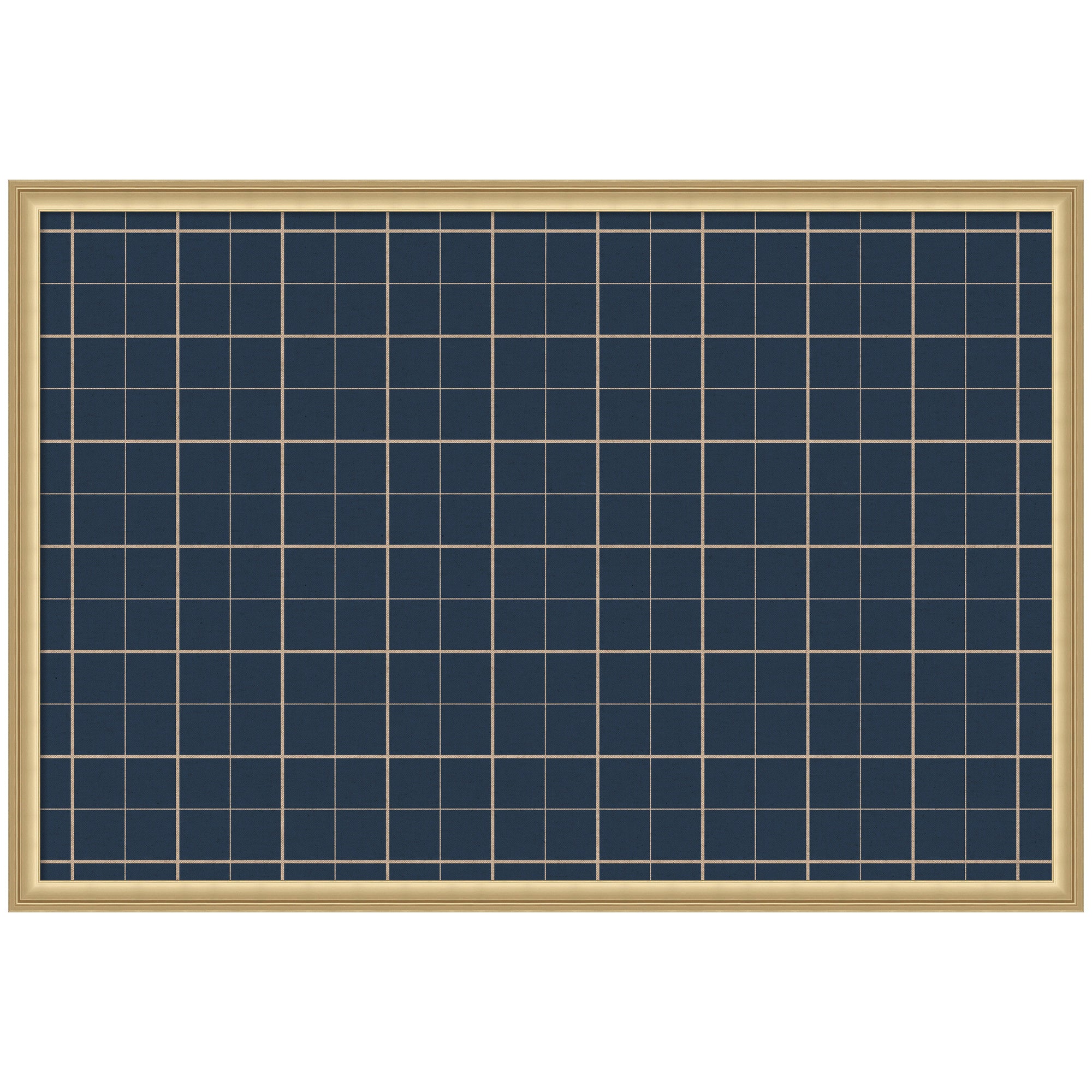 Framed Fabric Pinboard Navy Blue Plaid Wall Organization