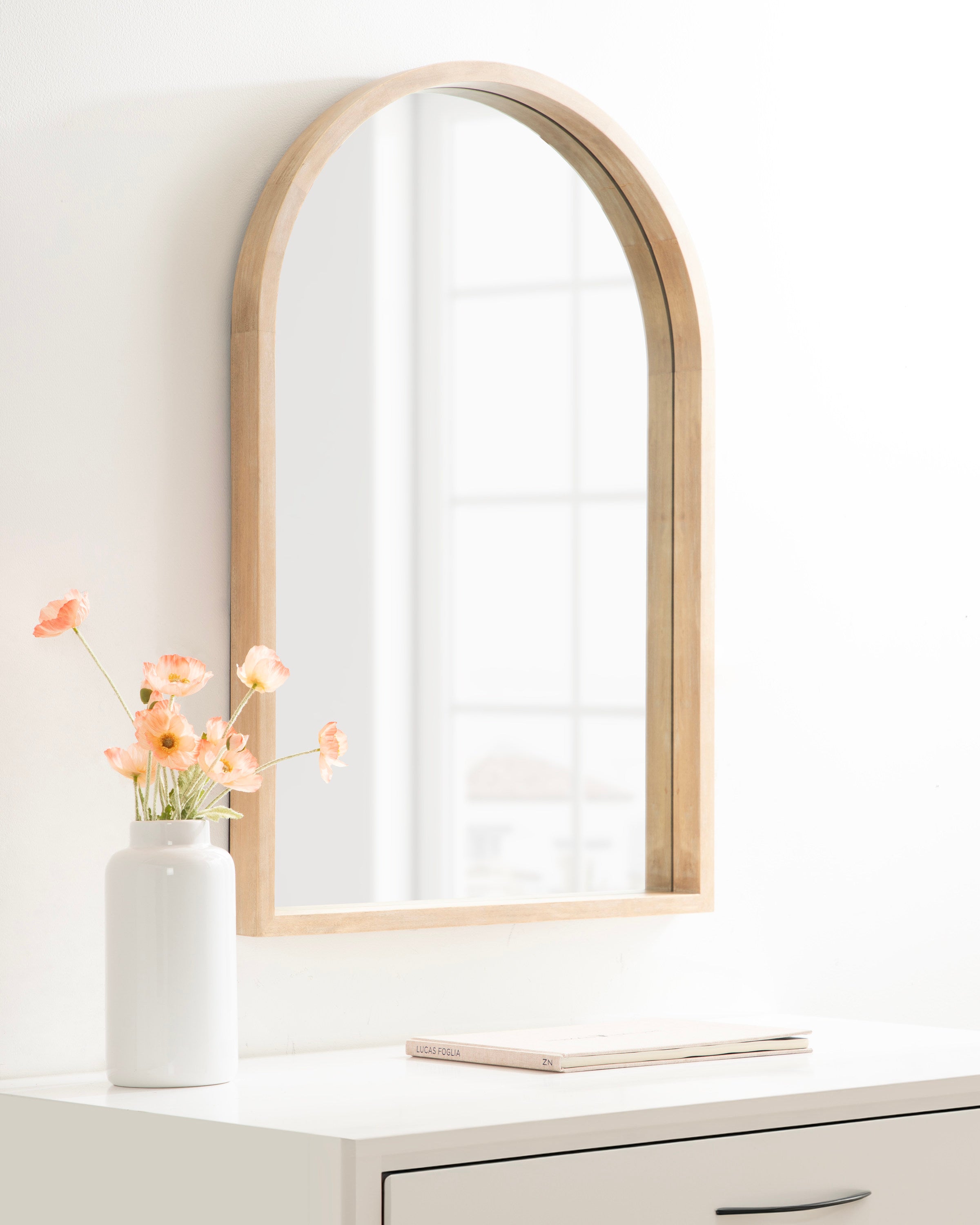 Arch Mirror Natural Beige 24x36 6