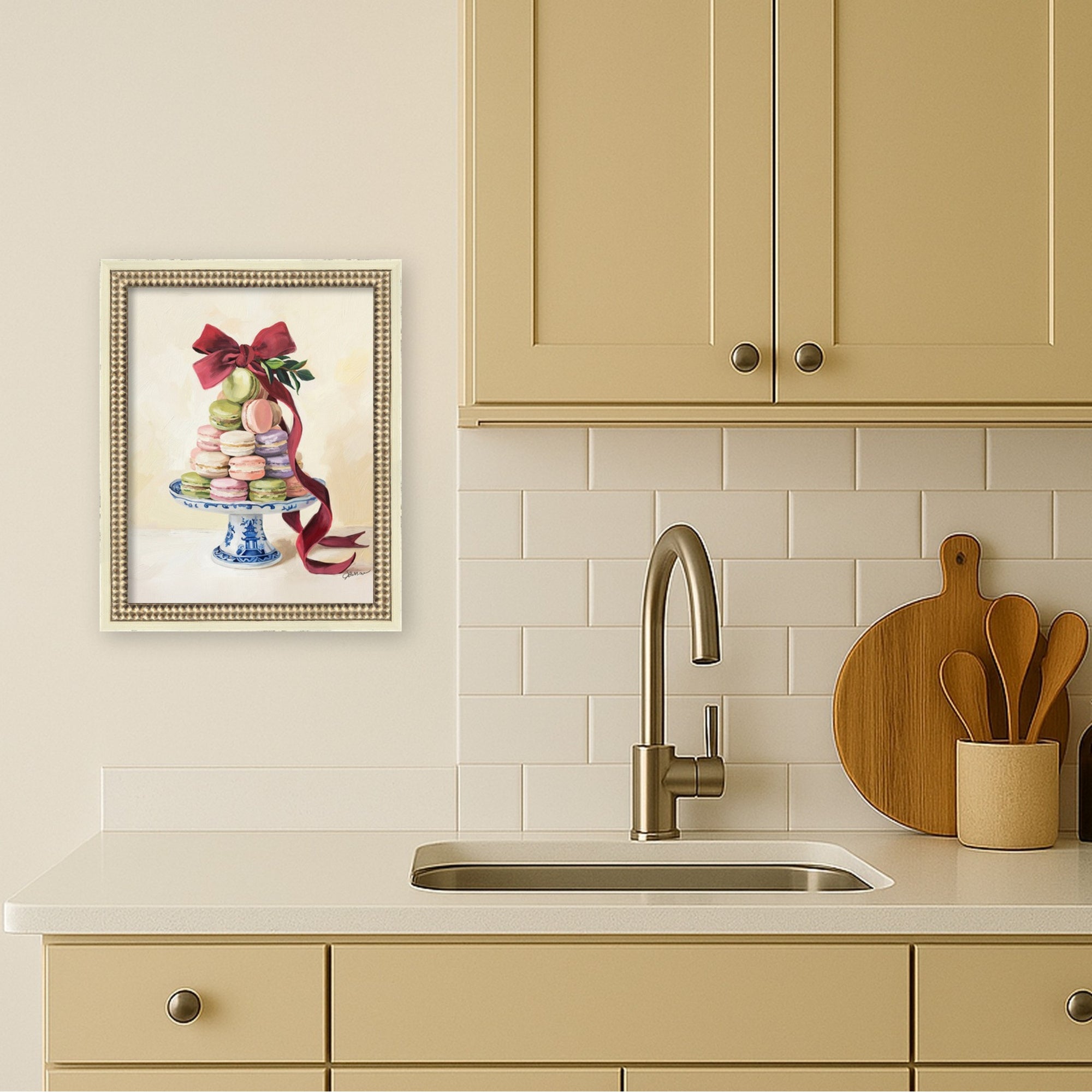 Mounted Canvas Castellan Distressed White 13x16 5